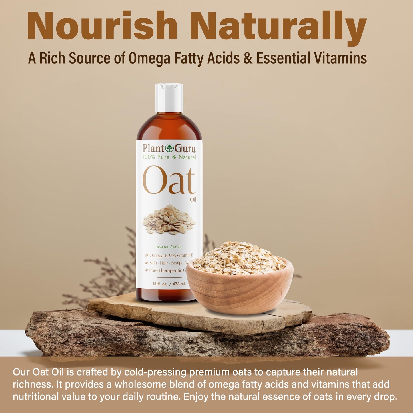 Plant Guru Oat Oil 2 fl. oz. 100% Pure Natural Carrier - Skin, Face, Body & Hair Moisturizer. Great for DIY Creams, Lotions & Lip Balm Beauty & Personal Care Plant Guru