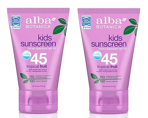 Alba Botanica Very Emollient, Kids Sunscreen SPF 45 4 oz (Pack of 2) Beauty & Personal Care Alba Botanica