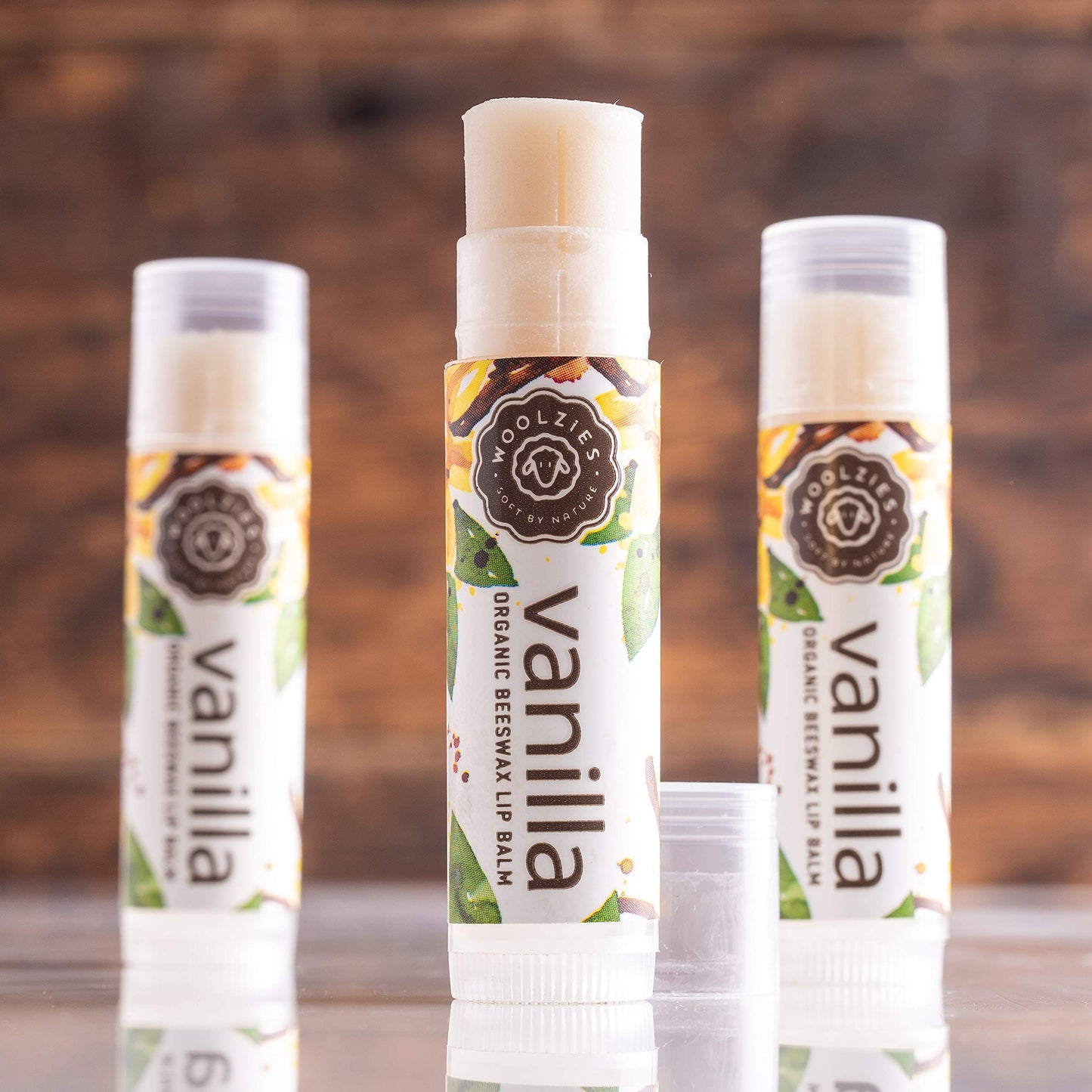 Lip Balm Set: Woolzies All-Natural Shea Butter, Beeswax, Coconut Oil, Vitamin E Infused Lip Moisturizer Care (3 Pack, Vanilla Mint) Beauty and Personal Care Woolzies