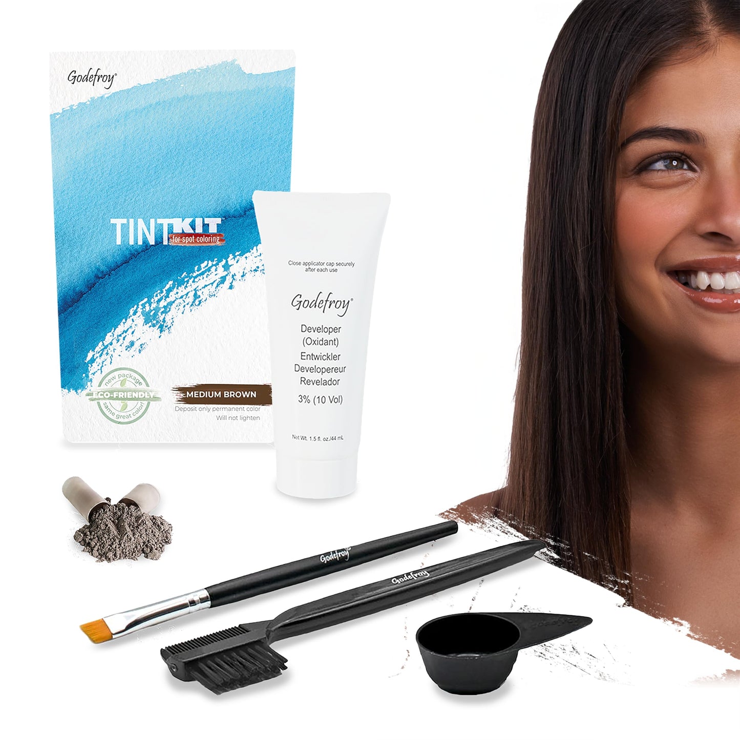 Godefroy Hair Color Tint Kit for 100% Gray Coverage, Medium Brown, 20 Applications, Long-Lasting Root Touch-Up for Men & Women, Pre-Measured Capsules Beauty & Personal Care Godefroy