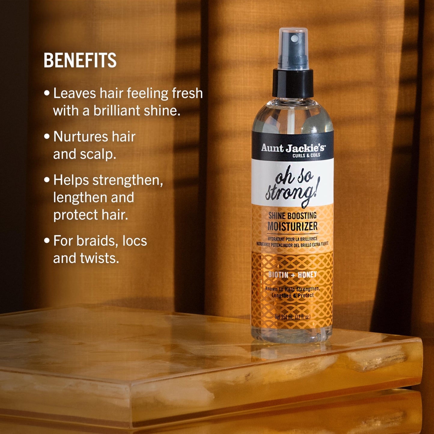 Aunt Jackie's Award-Winning Braid + Twist Collection Oh So Strong Shine Boosting Moisturizer, 12 fl oz Beauty & Personal Care Aunt Jackie's