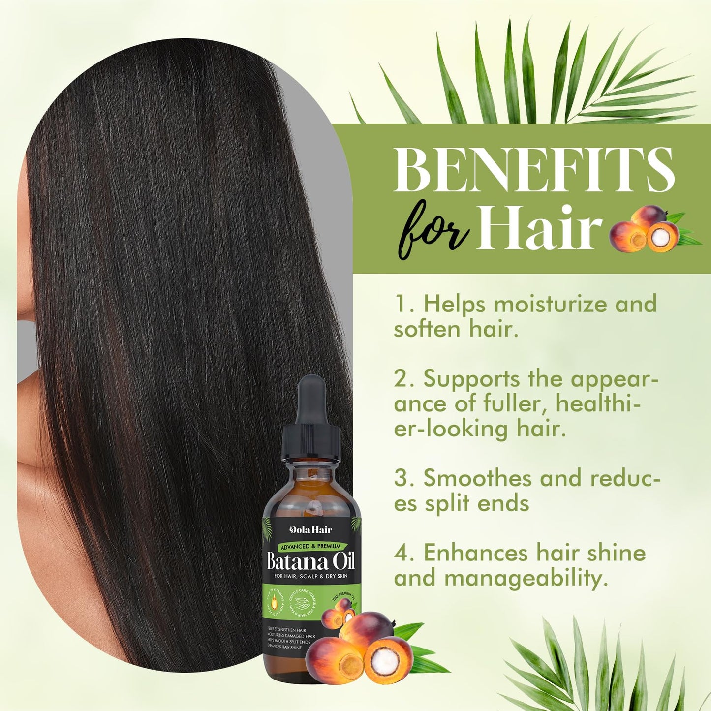 Dolahair Batana Oil for Hair, Scalp & Skin, Natural Elaeis Oleifera Kernel Oil, Moisturizing Hair Oil for Dry Hair, Lightweight Conditioning Oil Beauty and Personal Care Dolahair