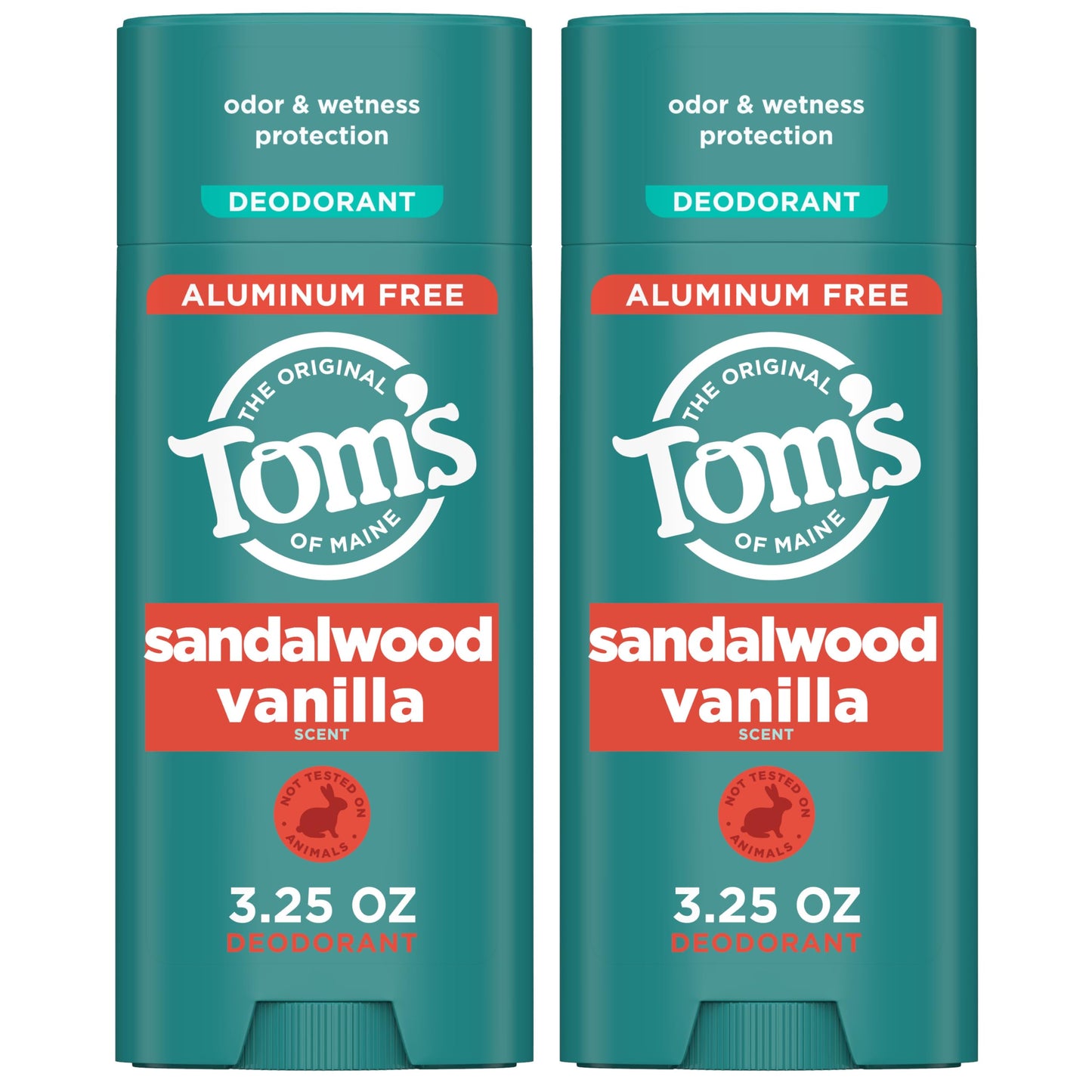 Tom’s of Maine Sandalwood Vanilla Aluminum Free Natural Deodorant For Women & Men - Goes on Clear - Odor & Wetness Protection - Naturally Derived Beauty and Personal Care Tom's of Maine