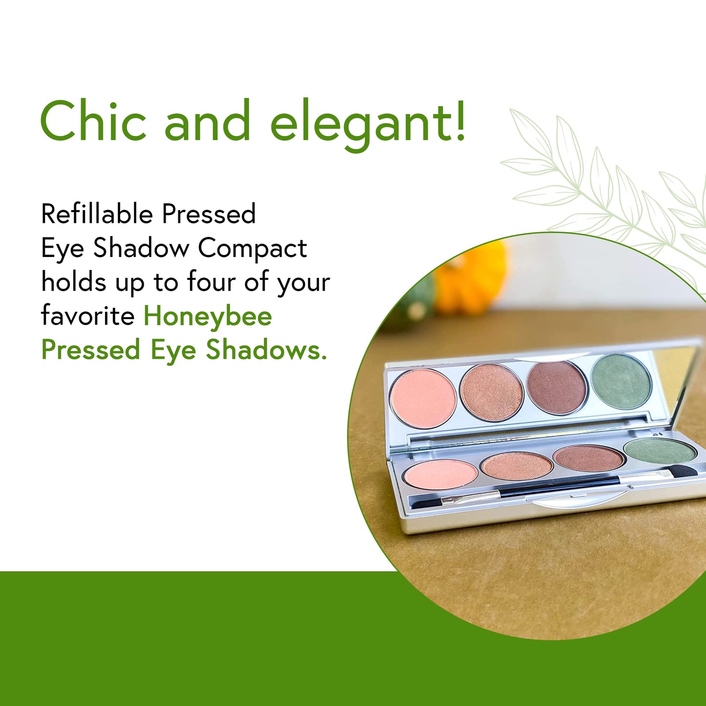 Honeybee Gardens Refillable Pressed Eye Shadow Quad Compact, Holds Up To Four Eye Shadow Colors, Fits 26mm or Smaller Pan, Customizable Travel Eye Beauty & Personal Care Honeybee Gardens