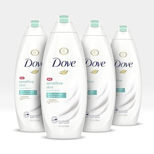 Dove Body Wash Nourishing Sensitive Skin Sulfate Free and Hypoallergenic 22 oz 4 count Beauty & Personal Care Dove
