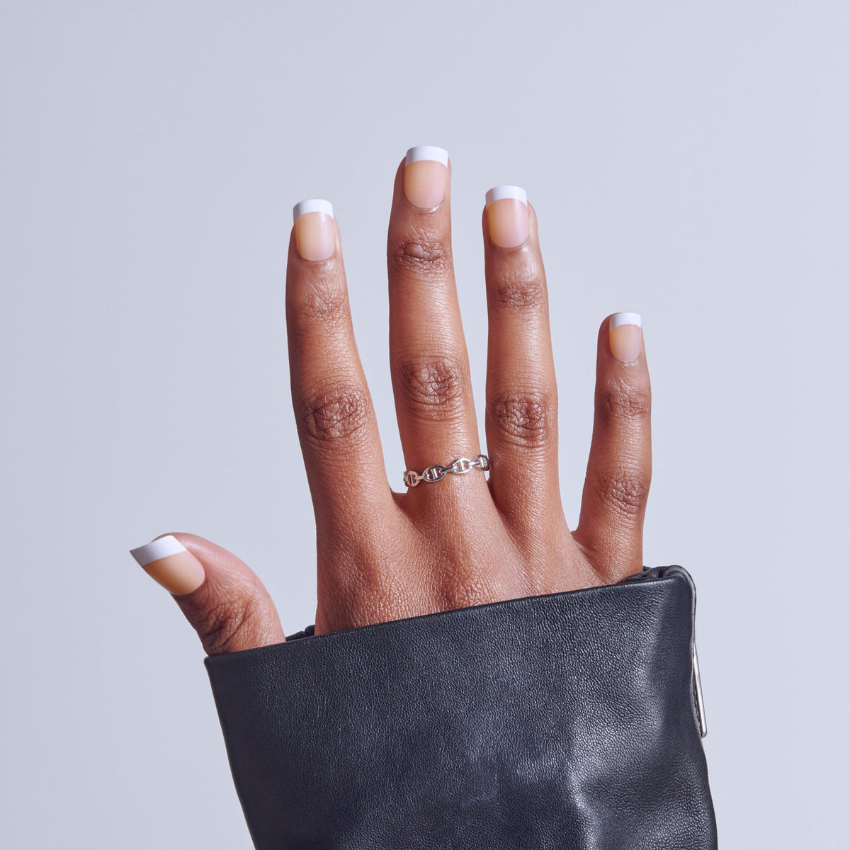 Kiss Core, Press On Nails, Nail glue included, 'If You Dare', White, Real Short Size, Squoval Shape, Includes 32 Nails, 2g Glue, 1 Manicure Stick, 1