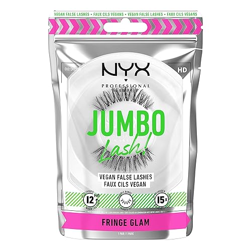 NYX PROFESSIONAL MAKEUP Jumbo Lash! Vegan False Eyelashes, Up to 12HR Wear, Reusable Fake Lashes - Fringe Glam Beauty & Personal Care NYX PROFESSIONAL MAKEUP