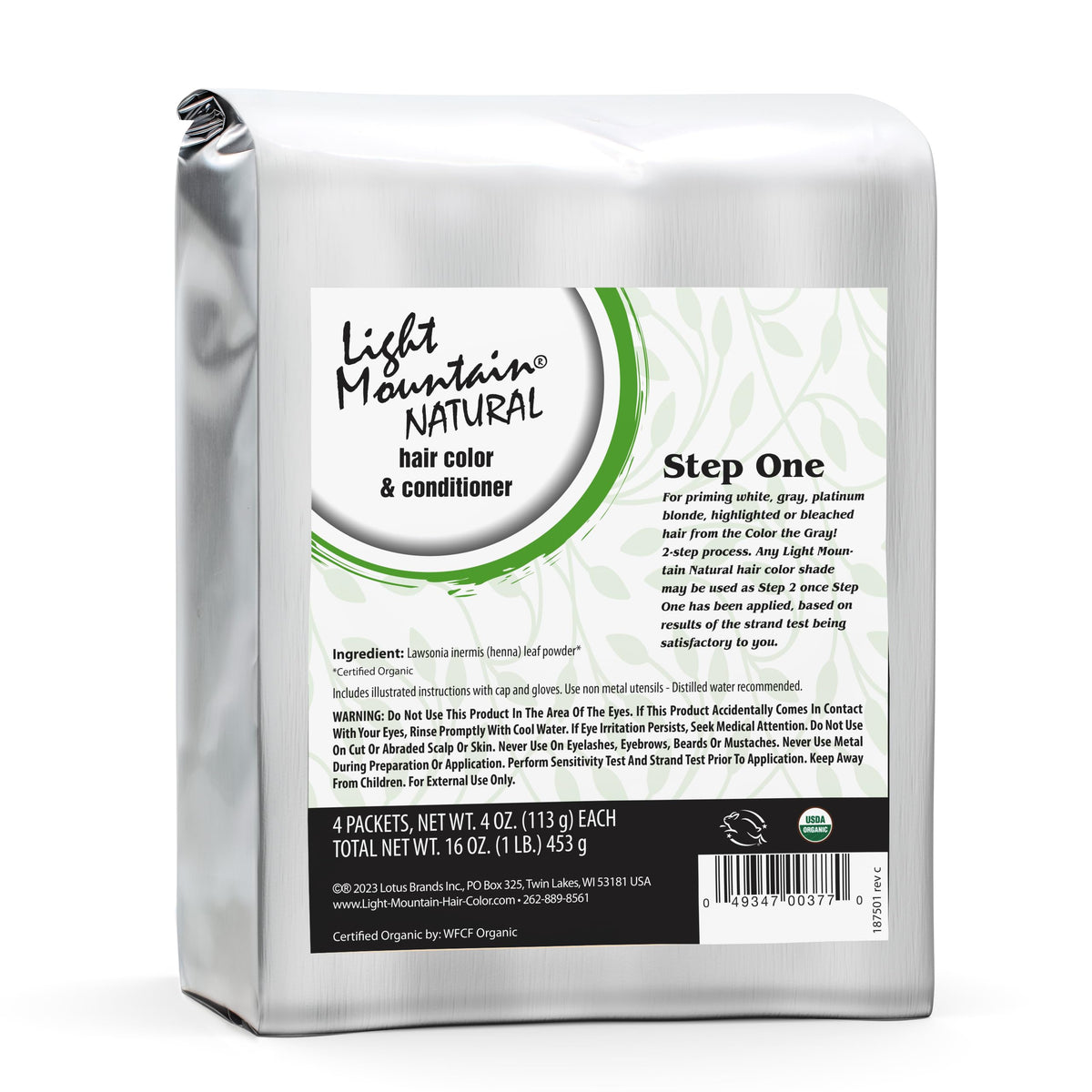 Light Mountain Natural Color the Gray Step 1 - Bulk 1 Pound Powder for Covering White, Gray, or Platinum Blond Hair, 16 Oz Beauty & Personal Care LIGHT MOUNTAIN