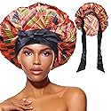 DONNA Large, Extra Large Adjustable Tie Satin Bonnet Sleep Cap 1pc Satin Headband Around Hairline & Nape Area Hair Accessories Night Cap Shower Caps Beauty & Personal Care DONNA