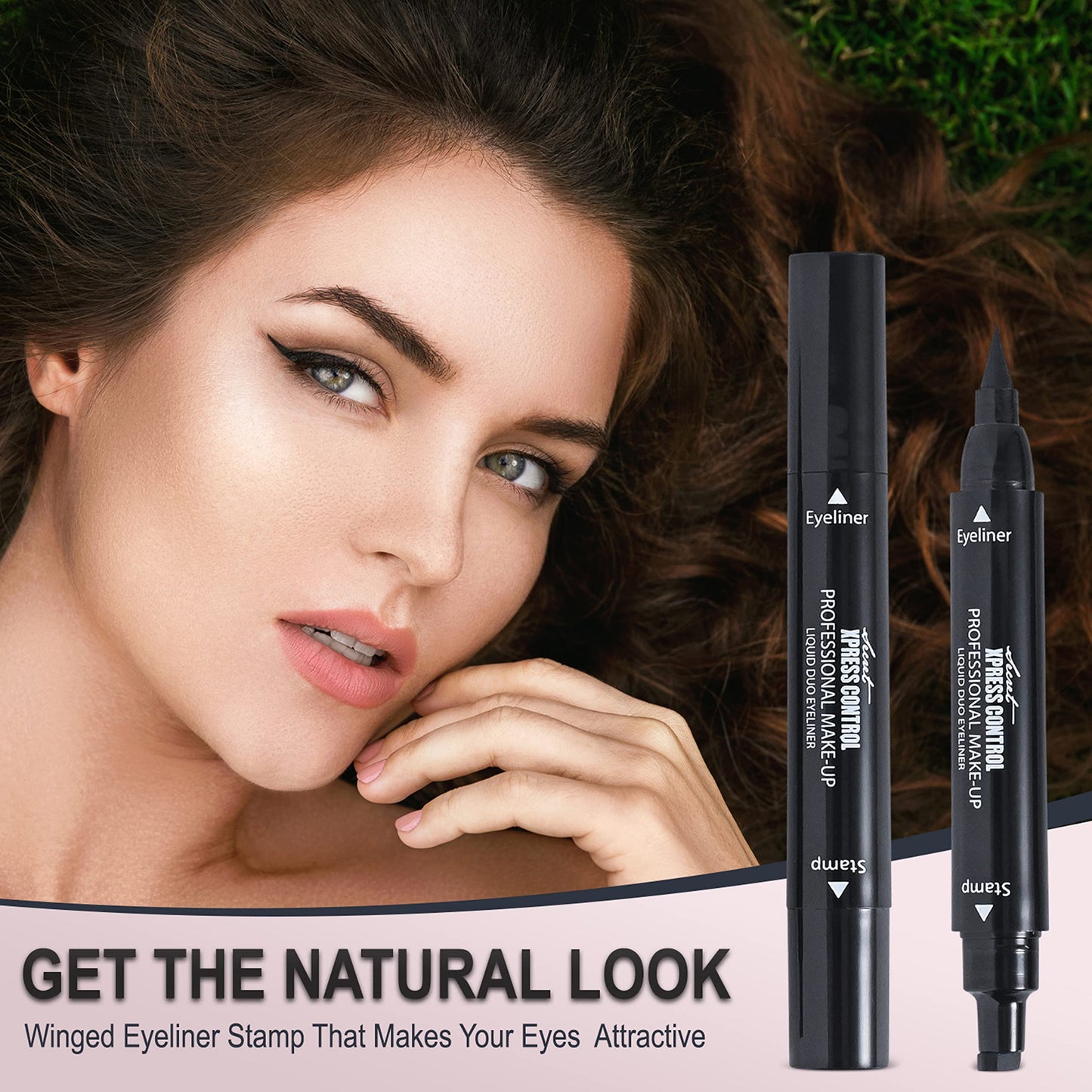 Secret Xpress Control Winged Eyeliner Stamp Waterproof Long Lasting Liquid Black Pen Cat Eye Matte Eye Makeup (Black - 2 Pack) Beauty & Personal Care Secret Xpress Control