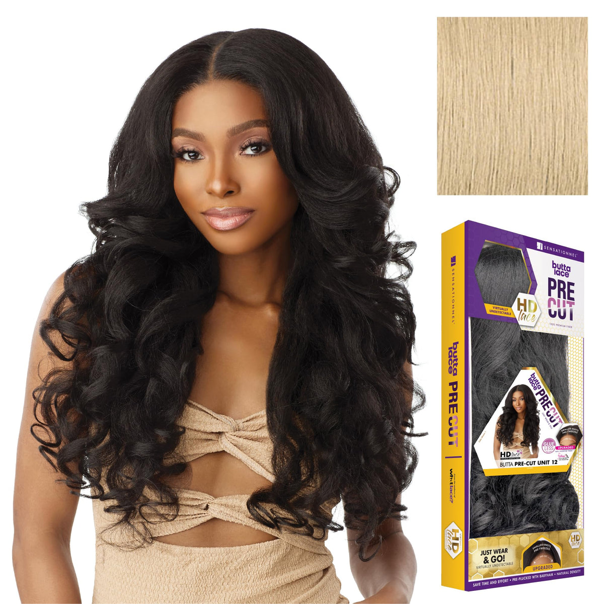 Sensationnel Butta Lace Precut Wig-Unit 12, BEIGEBLONDE