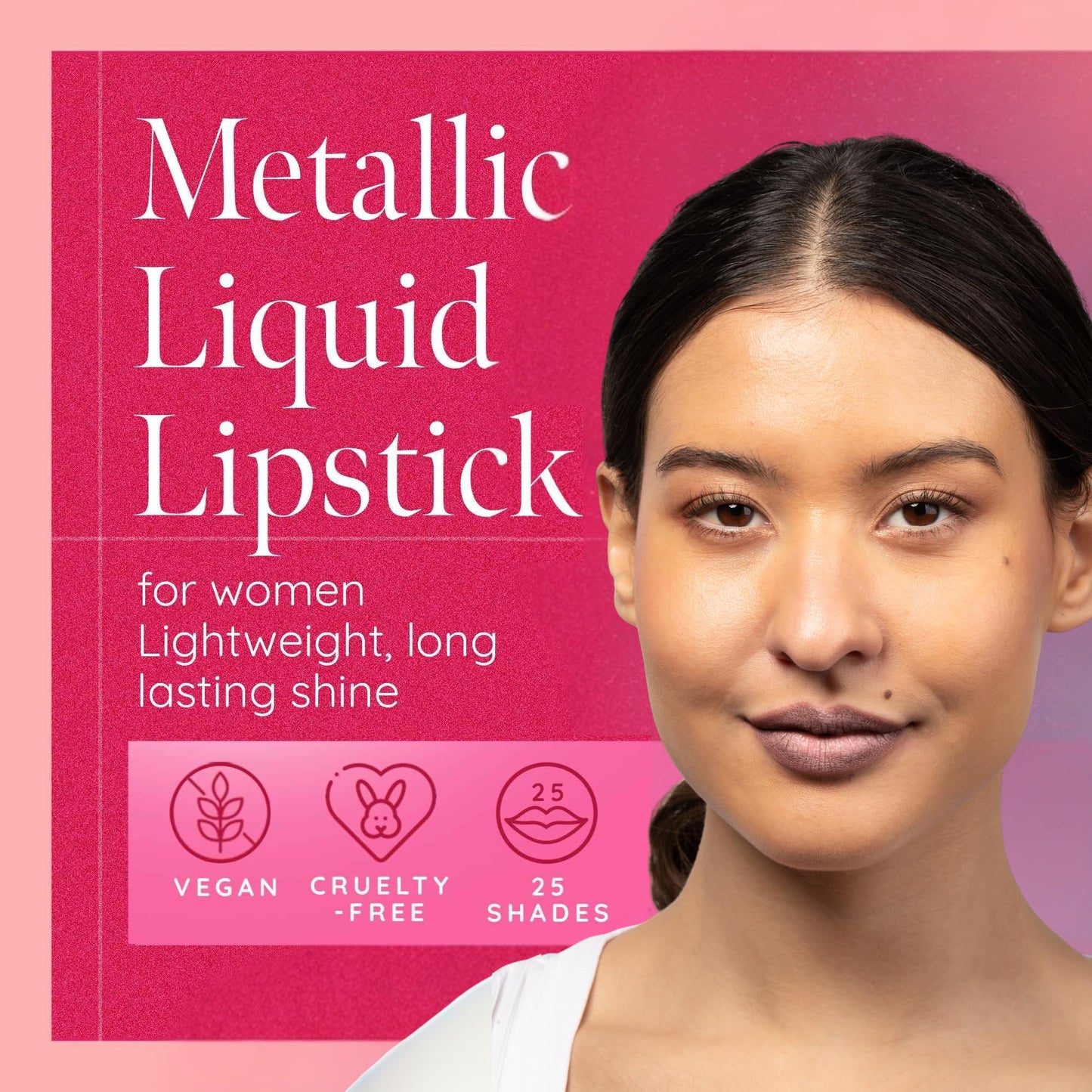 Aromi Metallic Liquid Lipstick | Light Brown Nude Lip Color for Women, Shimmery Finish (Brown Sugar) Beauty & Personal Care Aromi