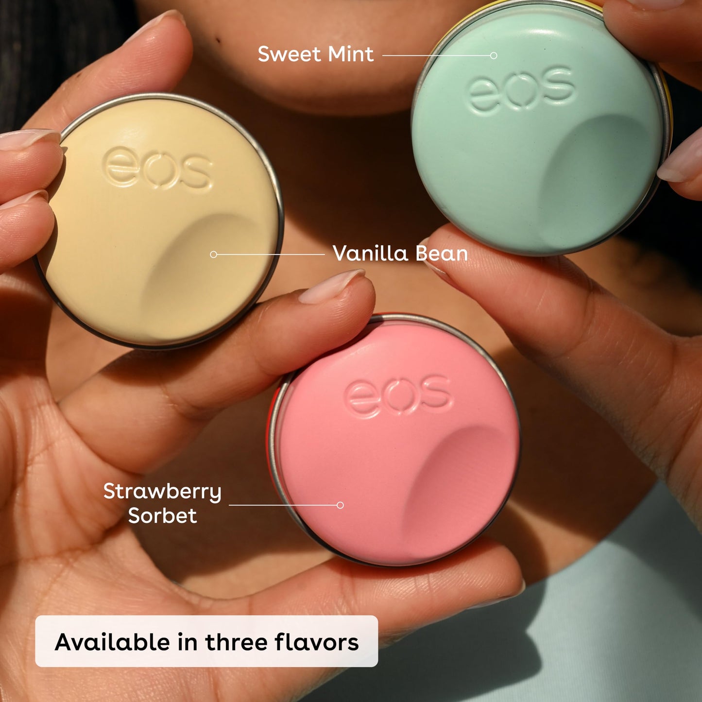 eos Plant-Based Vegan Lip Salve - Strawberry Sorbet, 100% Natural Formula, Made with Upcycled Olive Squalane, Cruelty-Free Lip Balm, 0.42 oz Beauty and Personal Care eos