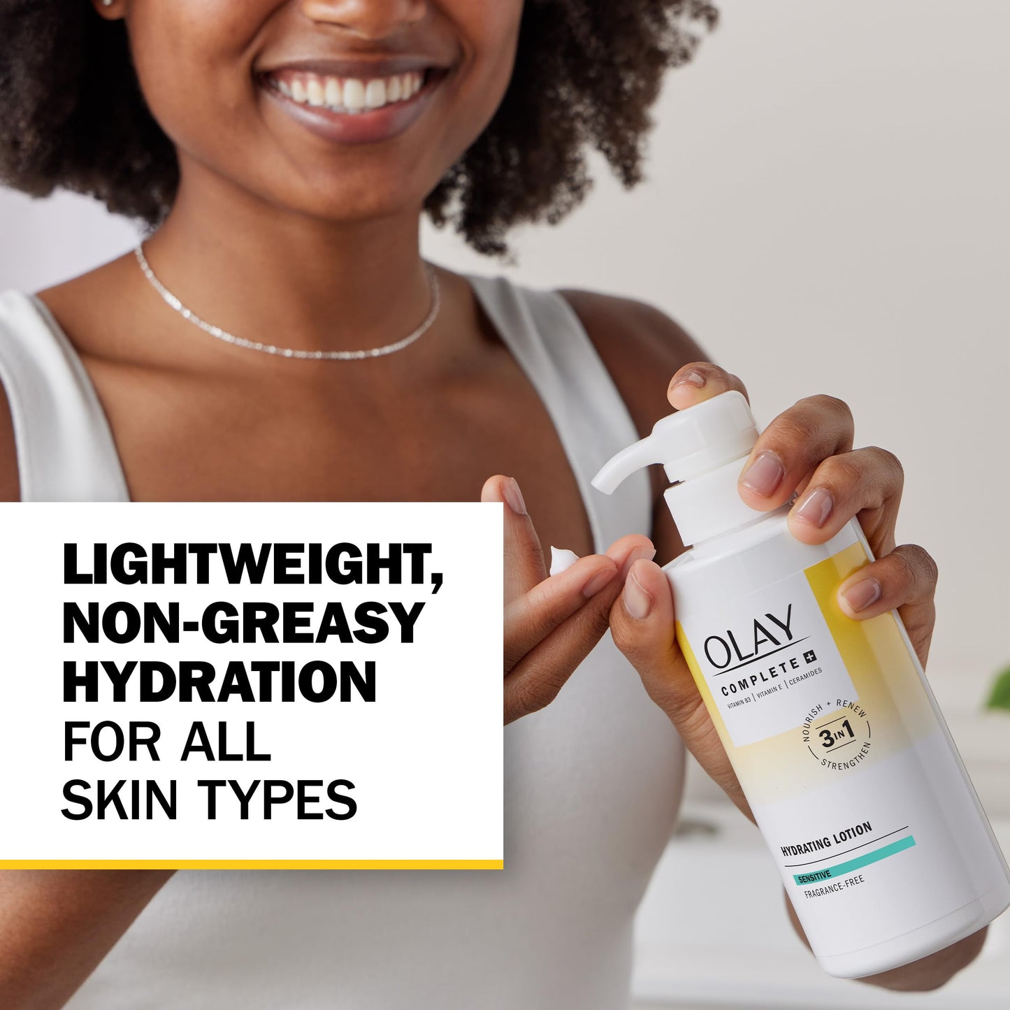 Olay Complete+ Hydrating Lotion Fragrance-Free, 10.1 FL OZ, 3-in-1 Nourishing Face Moisturizer for All Skin Types with Vitamin B3, Vitamin E, Beauty & Personal Care Olay