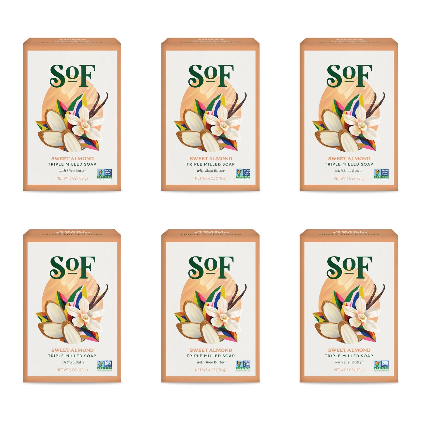 South Of France SoF Triple Milled Bar Soap - With Coconut Oil & Organic Shea Butter- Vegan & Non GMO- Free From Phthalates, Sulfates & Parabens- Sweet Beauty & Personal Care South Of France