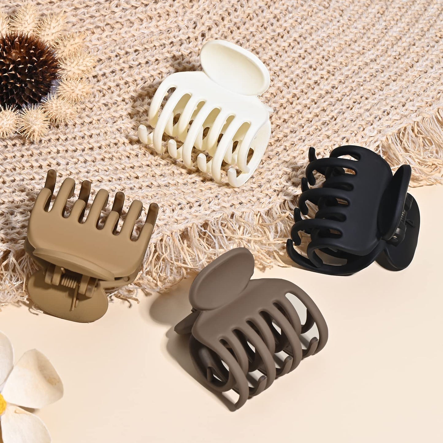 DEEKA Double Row Teeth Hair Clips Small Claw Clips for Thin Hair 4 Pack 1.6" Medium Matte Non-slip Short Hair Accessories for Women and Girls Beauty and Personal Care DEEKA
