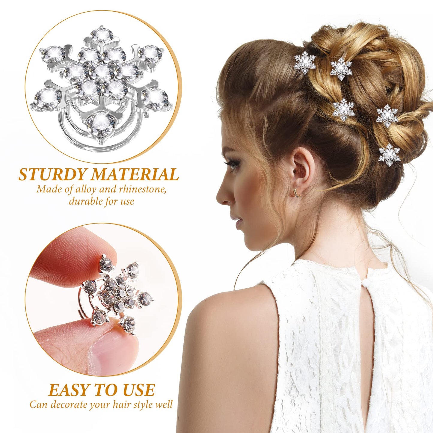 Lurrose 10pcs Spiral Hair Clips Crystal Spiral Hairpins Snowflake Hair Clips Crystal Hair Accessories for Women Bridesmaid Girls Bride Beauty & Personal Care Lurrose