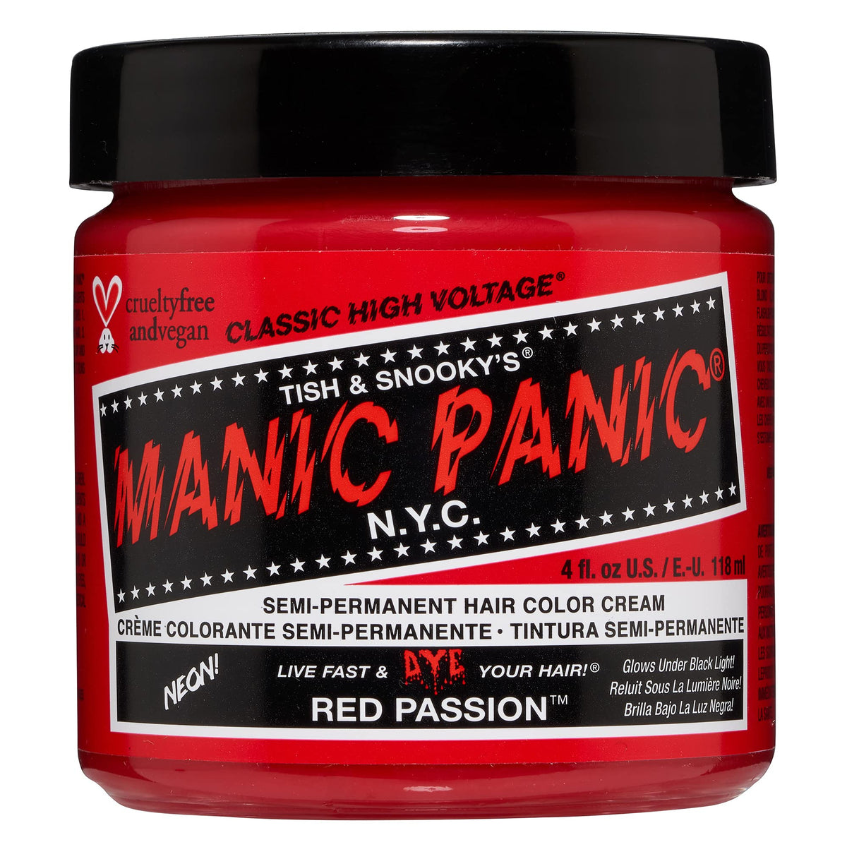 MANIC PANIC Classic Red Passion Semi Permanent Hair Color - Medium Cherry Red Hair Dye for Women & Men That Lasts 4-6 Weeks - Vegan, Ammonia Beauty & Personal Care MANIC PANIC
