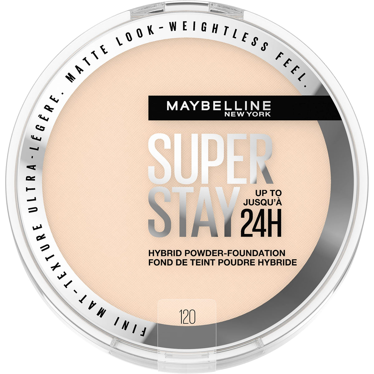 Maybelline Super Stay Up to 24HR Hybrid Powder-Foundation, Medium-to-Full Coverage Makeup, Matte Finish, 120, 1 Count Beauty & Personal Care MAYBELLINE