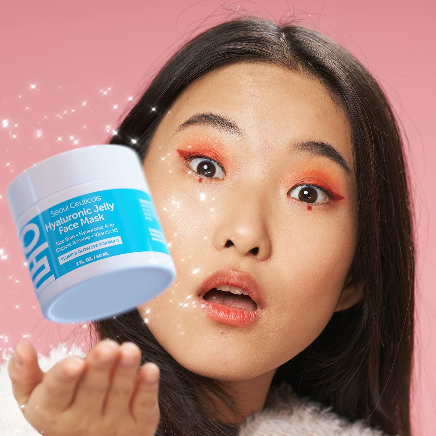 SeoulCeuticals Korean Skin Care Hyaluronic Acid Jelly Face Mask - Rice Bran + Vit B5 + Rosehip Anti Aging K Beauty Skincare for Plump Glowing Skin 2oz Beauty & Personal Care SeoulCeuticals