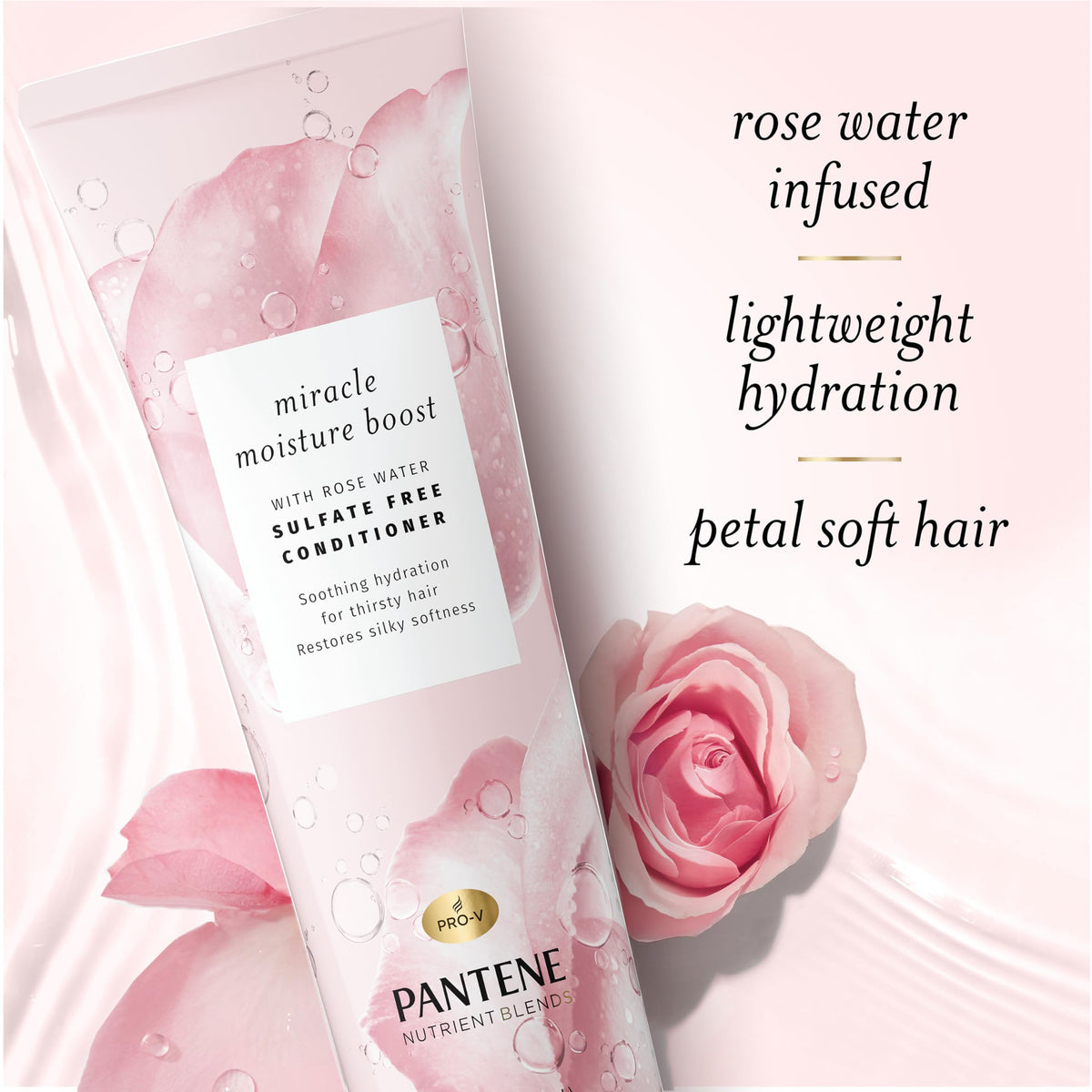 Pantene Nutrient Blends Miracle Moisture Boost Rose Water Conditioner for Dry Hair, Sulfate Free, 8 Fl Oz Beauty & Personal Care Pantene
