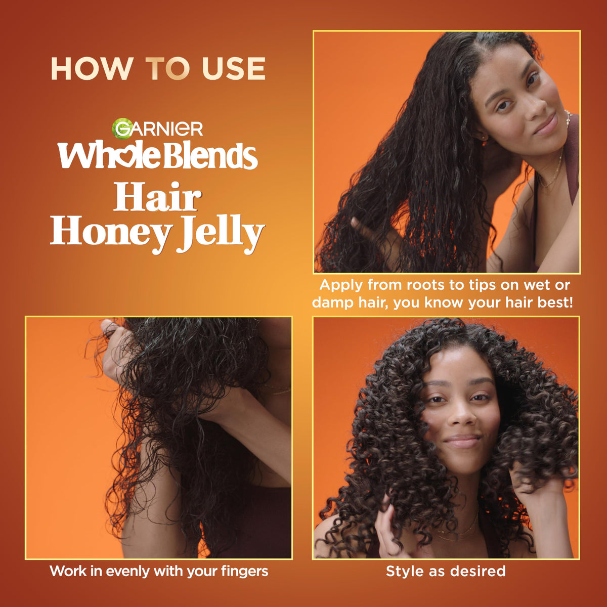 Garnier Whole Blends Hair Honey Jelly for Defining Waves and Curls, Hair Gel for Up to 100HRs Curl Definition, Frizz Control and Deep Moisture, 13.5 Beauty & Personal Care Garnier