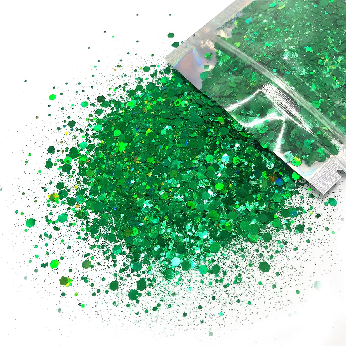 Green Face & Body Glitter - Chunky Glitter - Uses Include: Holidays, Cheerleading, Festival, Rave, Hair, Makeup, Face, Body, Nails, Resin, Arts Beauty & Personal Care Electric Bliss Beauty