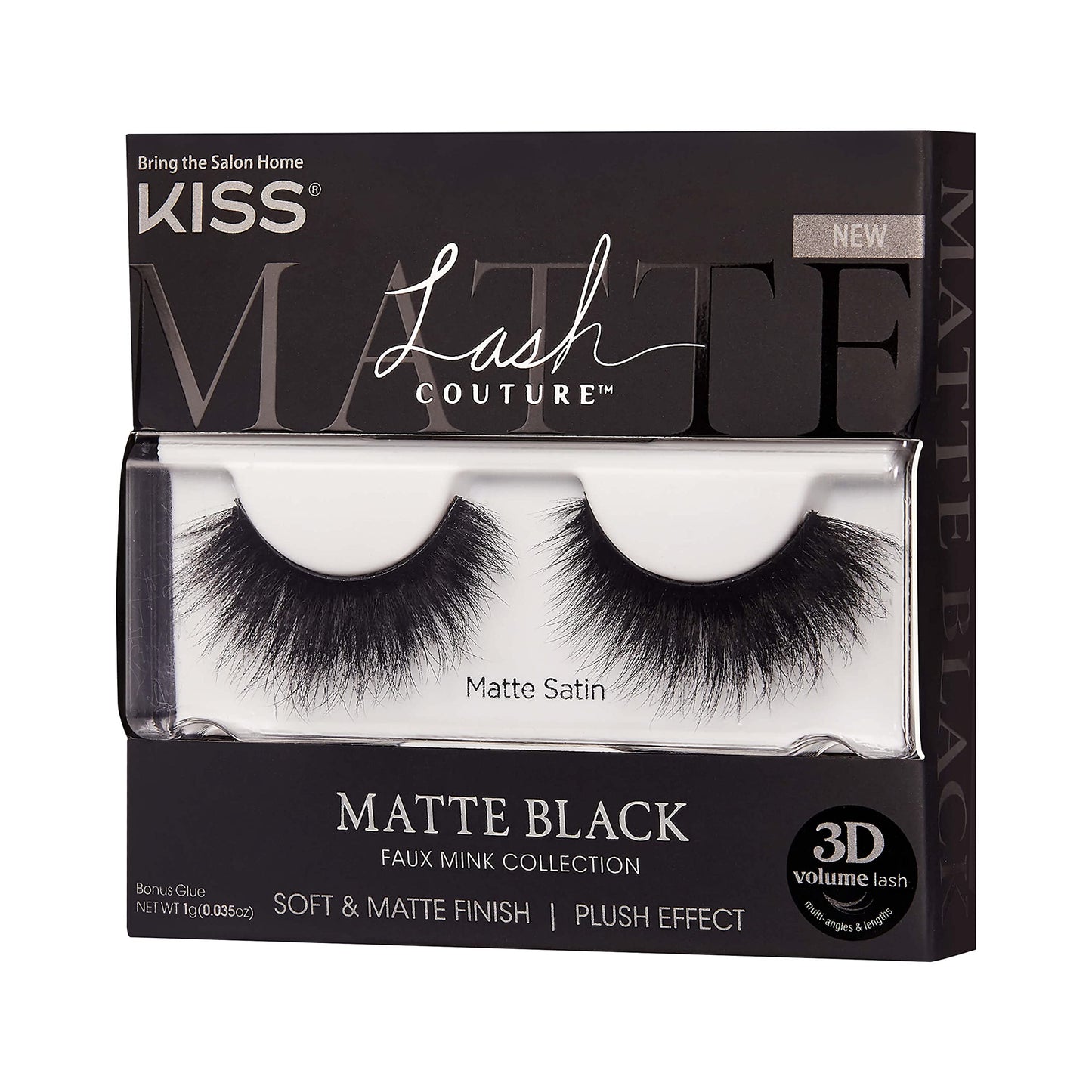 KISS Lash Couture 3D Matte False Eyelashes, 'Matte Satin', 16 mm, Includes 1 Pair Of Lash, Contact Lens Friendly, Easy to Apply, Reusable Strip Lashes Beauty & Personal Care KISS