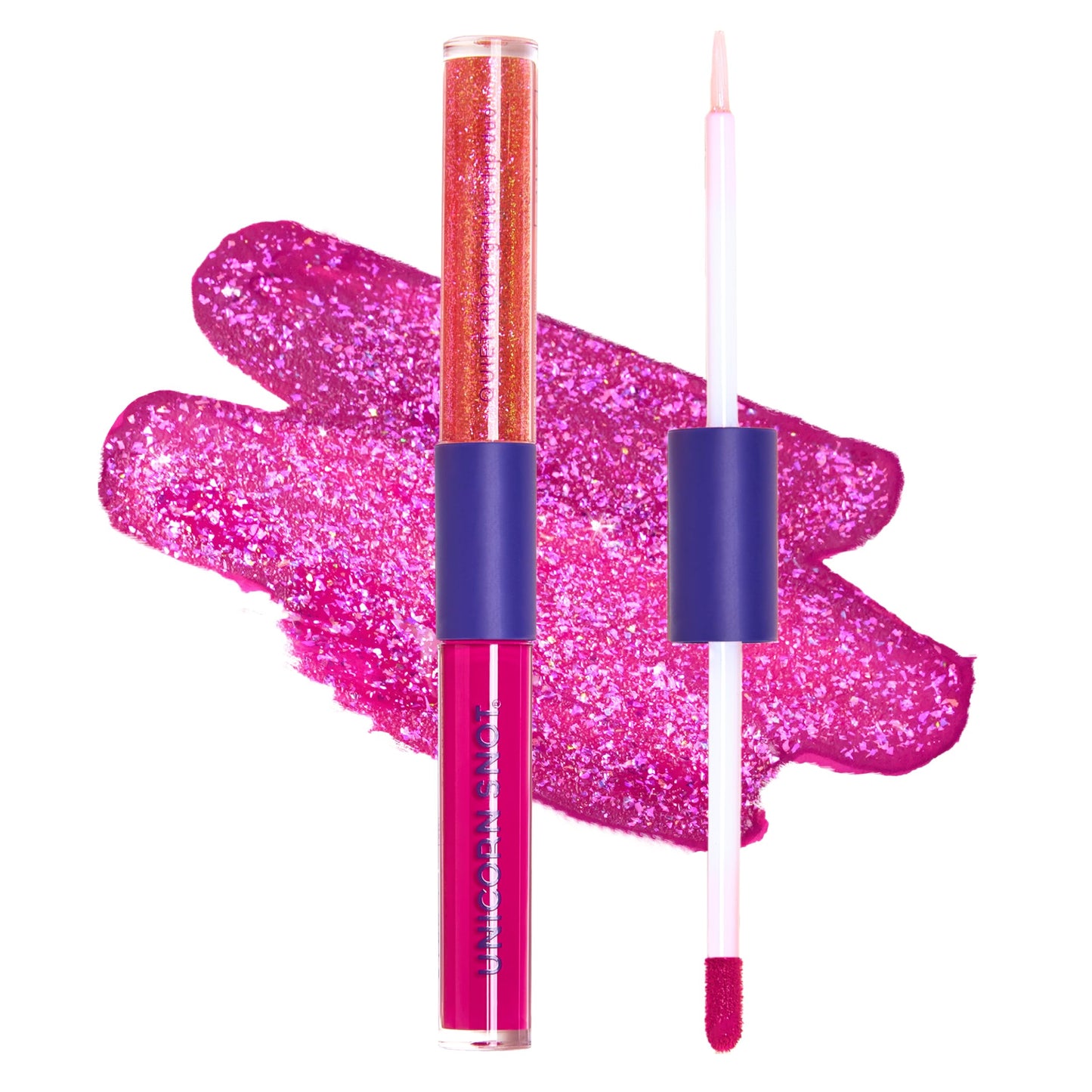 UNICORN SNOT Quiet Riot Glitter Lip Duo | 2-in-1 Set: Matte Lipstick & Plastic-Free Glitter | 0.15oz Pink Lipstick & 0.16oz Gloss, Fusion Beauty & Personal Care UNICORN SNOT