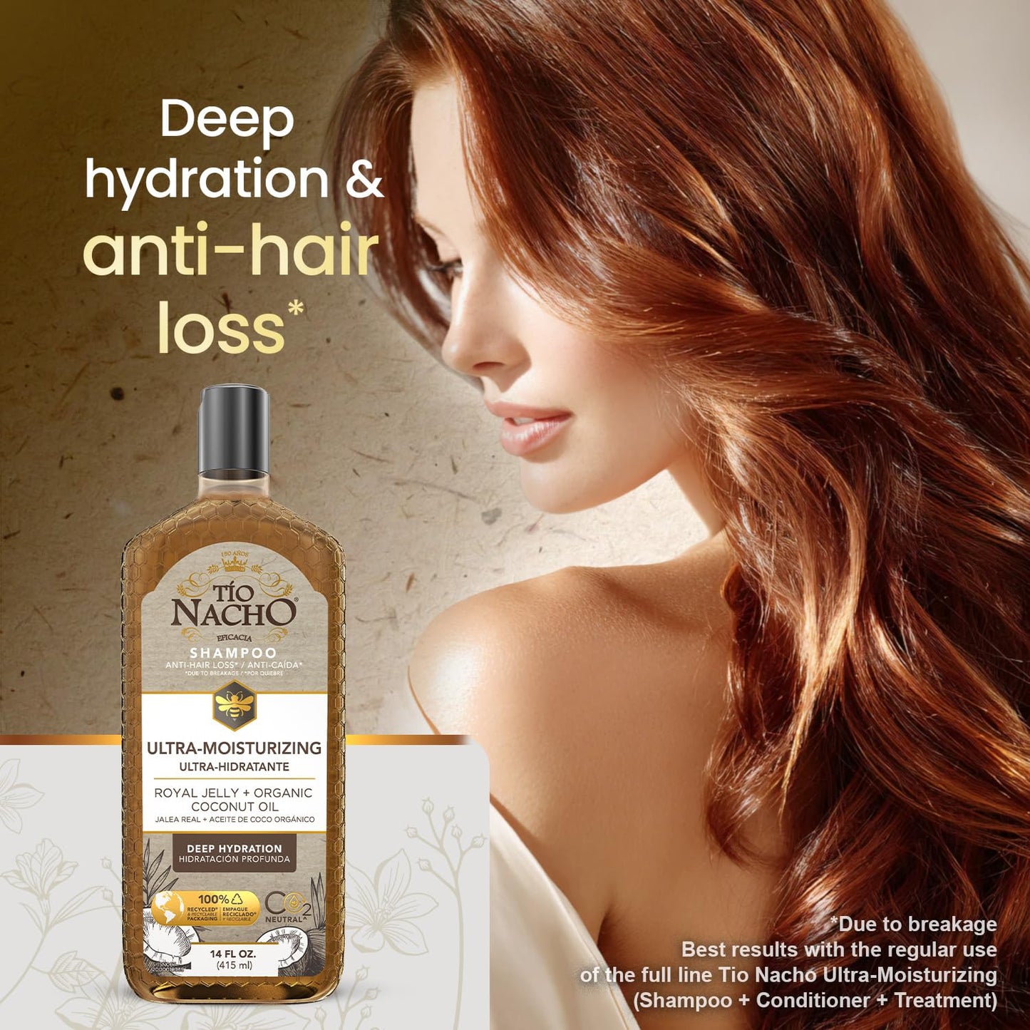 Tio Nacho Ultra Hydration Shampoo with Coconut Oil & Royal Jelly, Hydrating & Nourishing for Dry, Damaged Hair, Fights Frizz & Protects from Breakage Beauty & Personal Care Tio Nacho