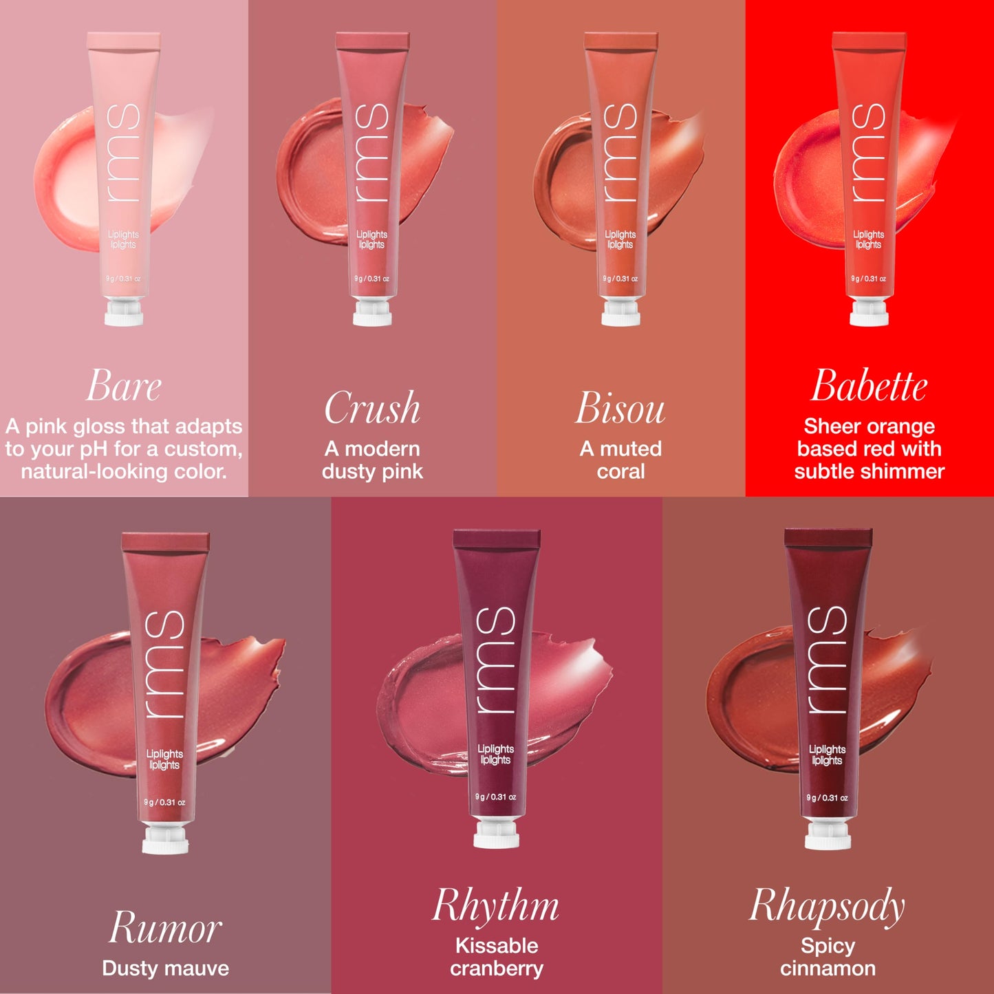 RMS Beauty Liplights Cream Lip Gloss - Plumping Lip Balm & Tinted Lip Stain Hybrid - Hydrating Lip Plumper with Shea Butter & Jojoba Oil - 0.3 oz Beauty & Personal Care RMS Beauty