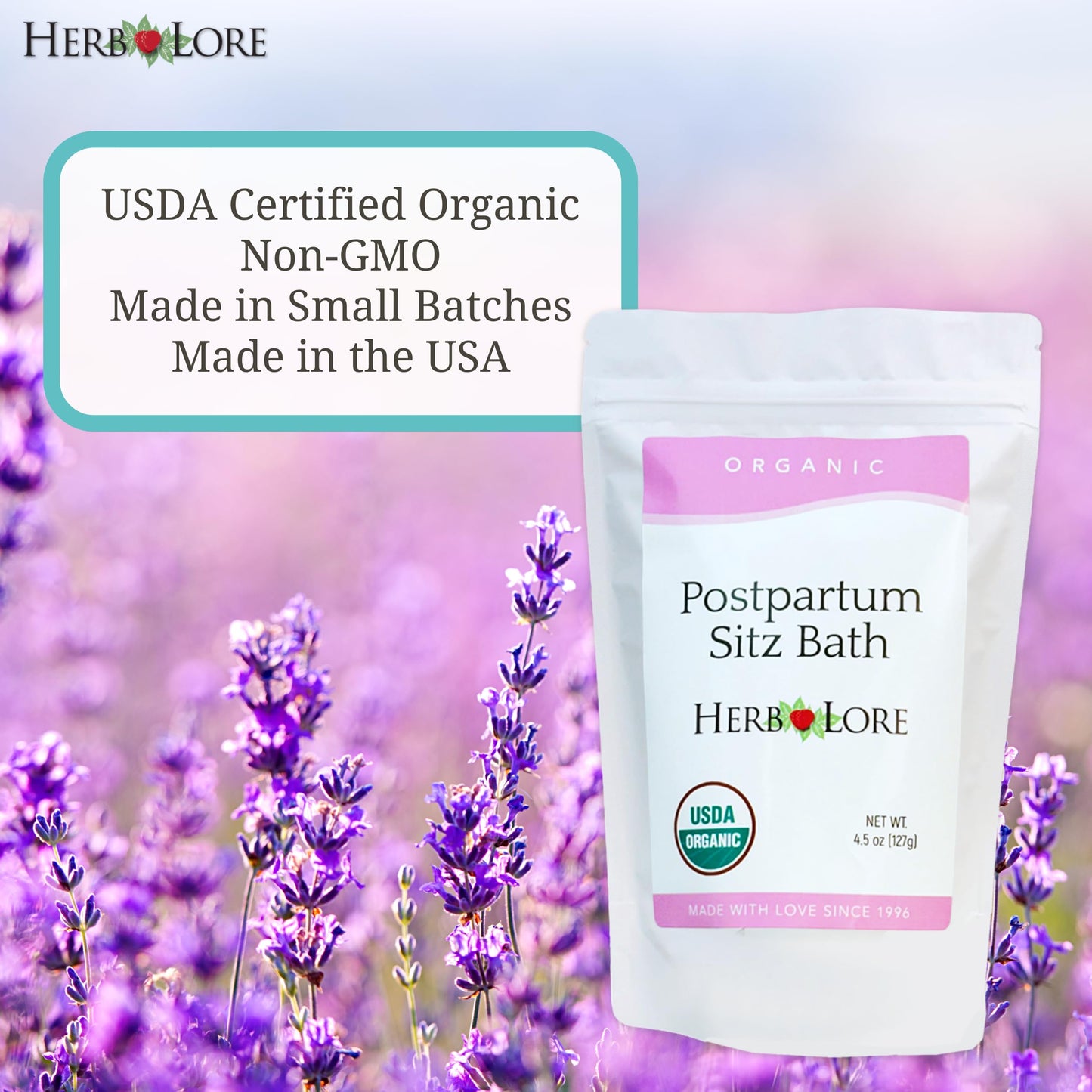 Herb Lore Organic Postpartum Sitz Bath Soak, Herbal After Birth Care for Perineal Healing Beauty and Personal Care Herb Lore