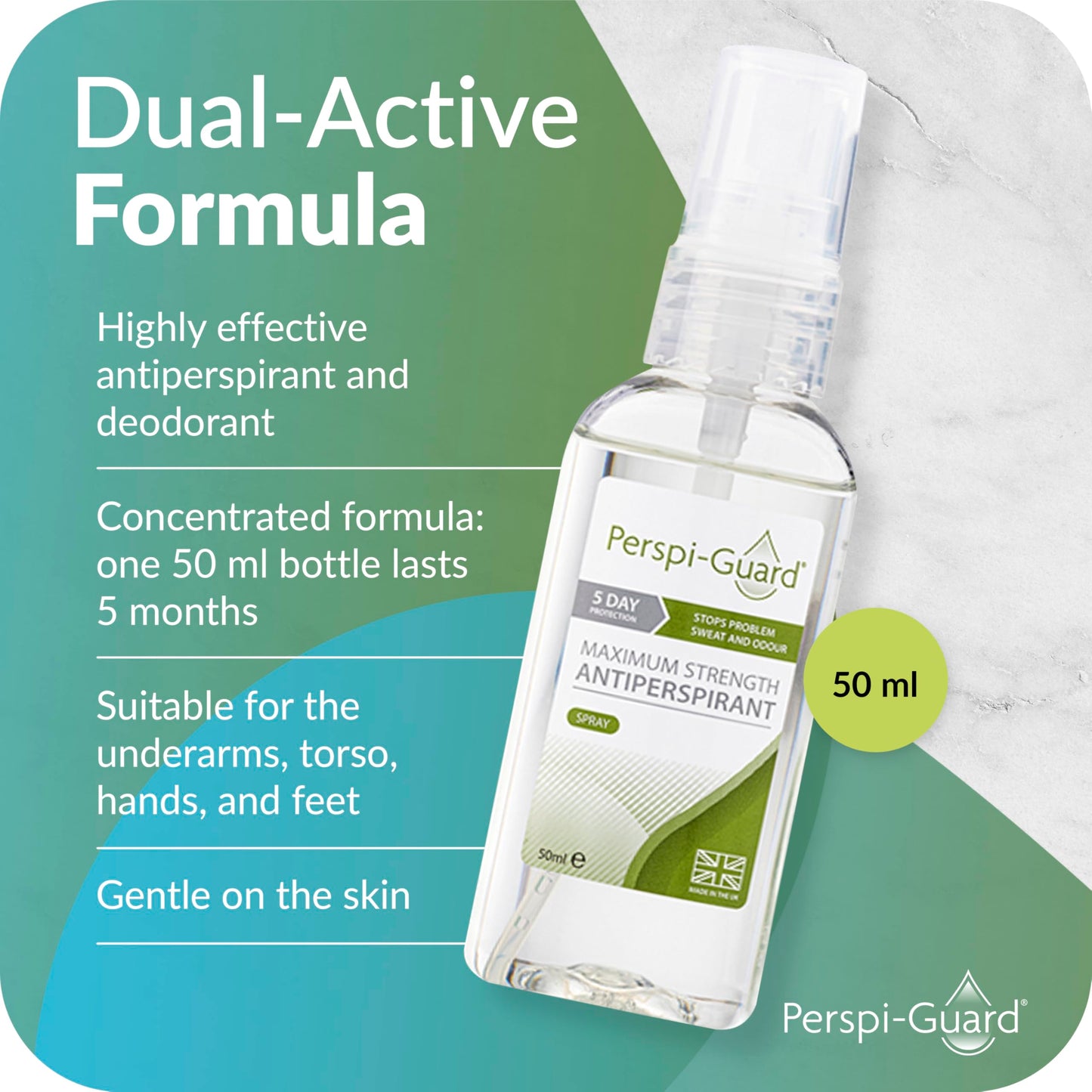 Perspiguard Maximum Strength Antiperspirant 50ml - 5 Day Protection Beauty and Personal Care Perspi Guard