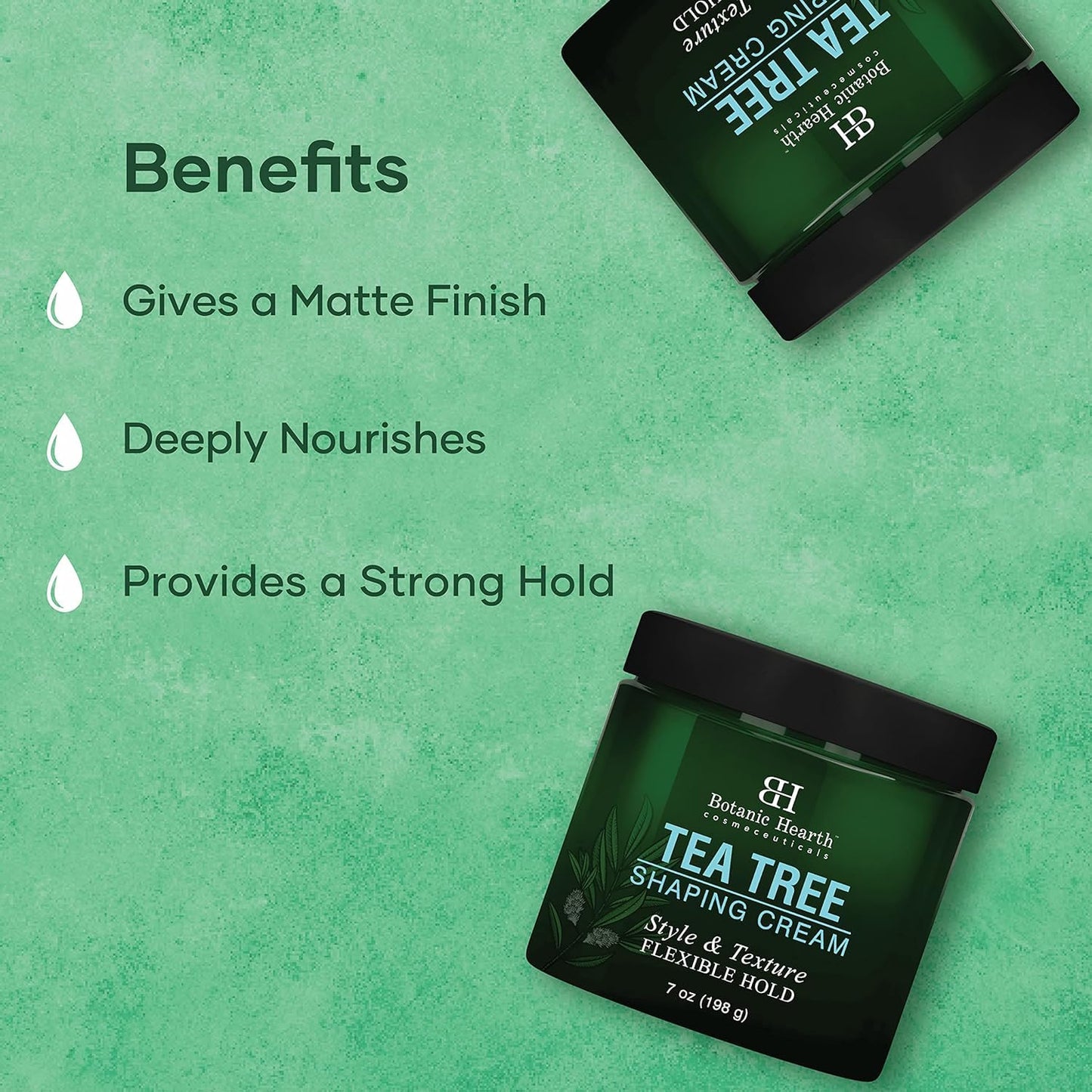 Botanic Hearth Tea Tree Shaping Cream, Hair Styling Cream with Collagen & Biotin | Style & Texture, Strong & Flexible Hold, for All Hair Types | Men Beauty & Personal Care Botanic Hearth