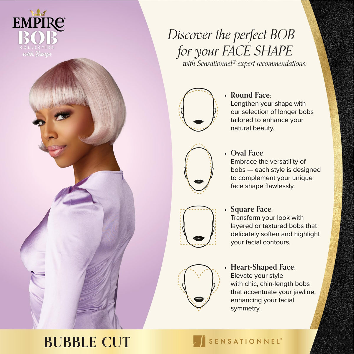 Sensationnel Empire Bob Humanhair Wig-Bubble Cut, ICYSILVER