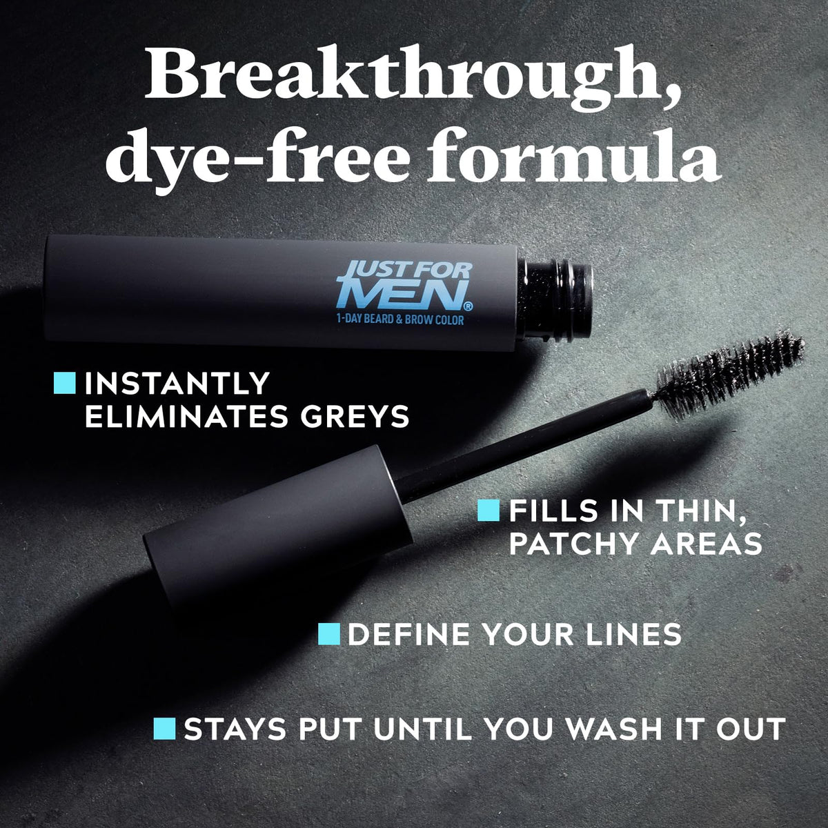 JUST FOR MEN 1-Day Beard & Brow Color, Temporary Color, Medium Brown