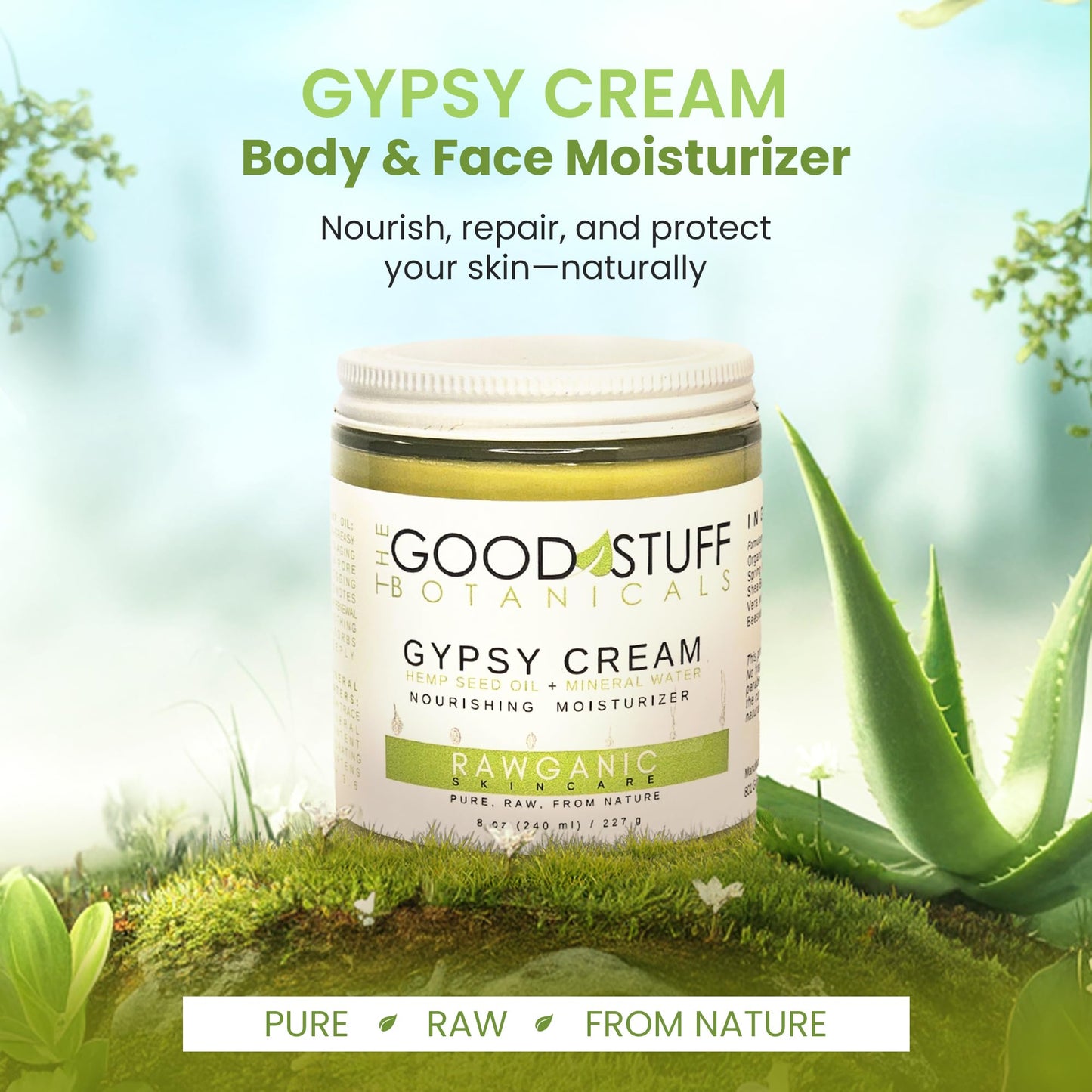 The Good Stuff Botanicals Gypsy Cream | Body and Face Moisturizer for Dry Skin | Daily Moisturizer | Fragrance Free | Organic Hemp oil and Hot Spring Beauty & Personal Care The Good Stuff Botanicals