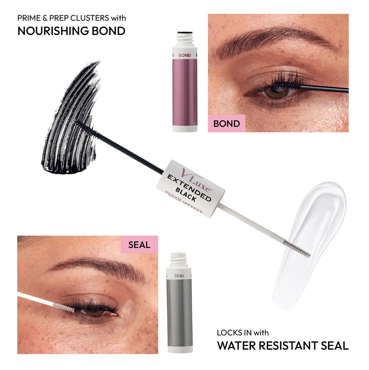 VLuxe DIY Eyelash Extension Bond & Seal Lash Adhesive Infused with Rosewater, Biotin, Vitamin E, Nourishing Water Resistant Lash Glue For Cluster