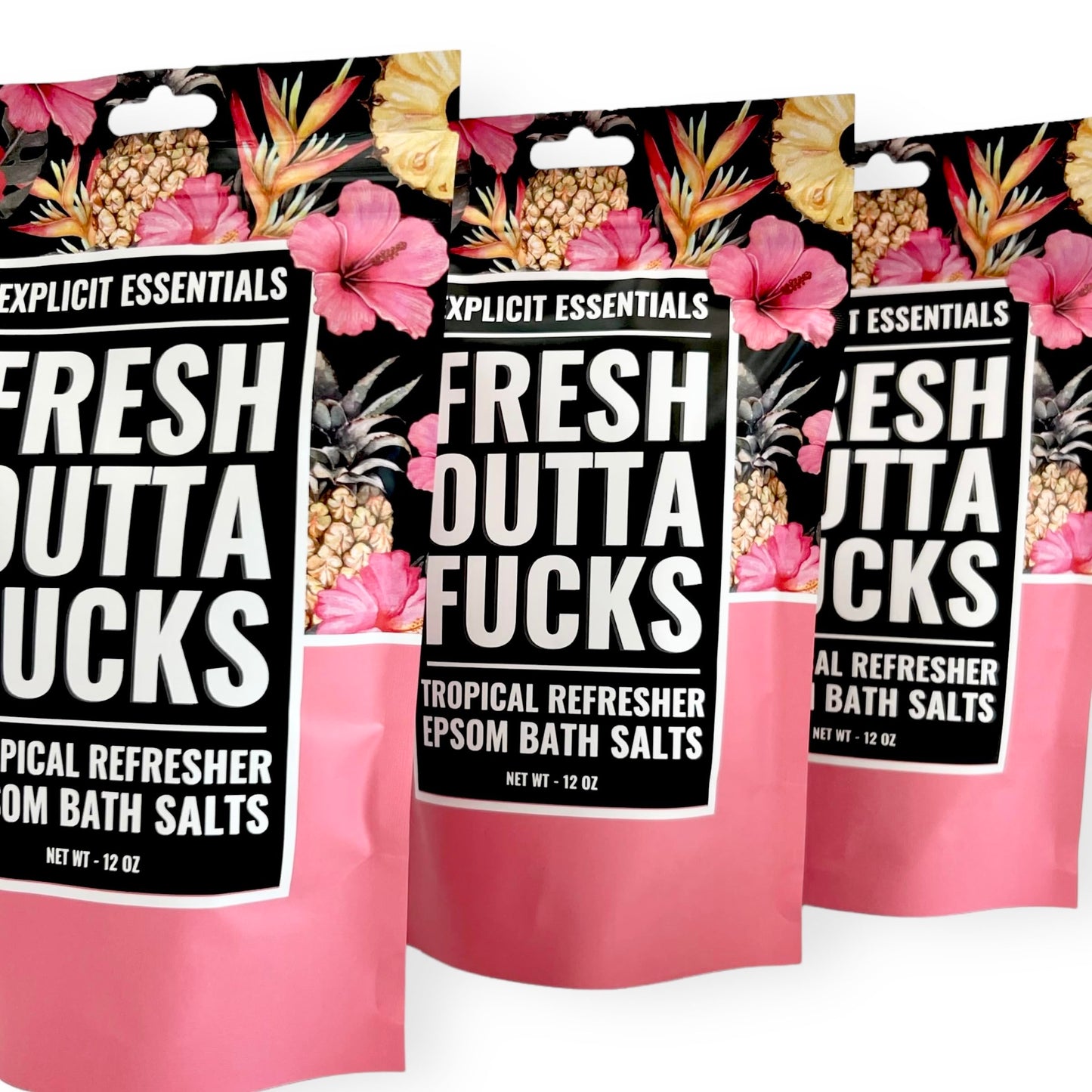 Explicit Essentials Tropical Refresher Epsom Bath Salts, 12 oz, Pink Beauty and Personal Care Explicit Essentials