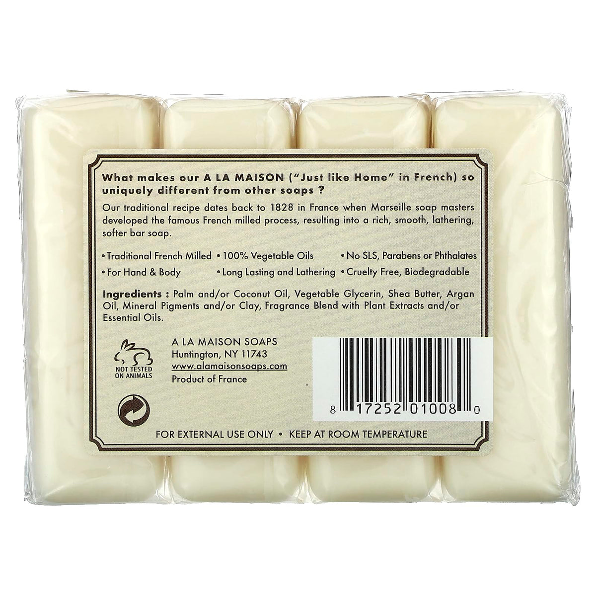 A La Maison Bar Soap Oat Milk Value (4 Pack) Beauty & Personal Care A LA MAISON