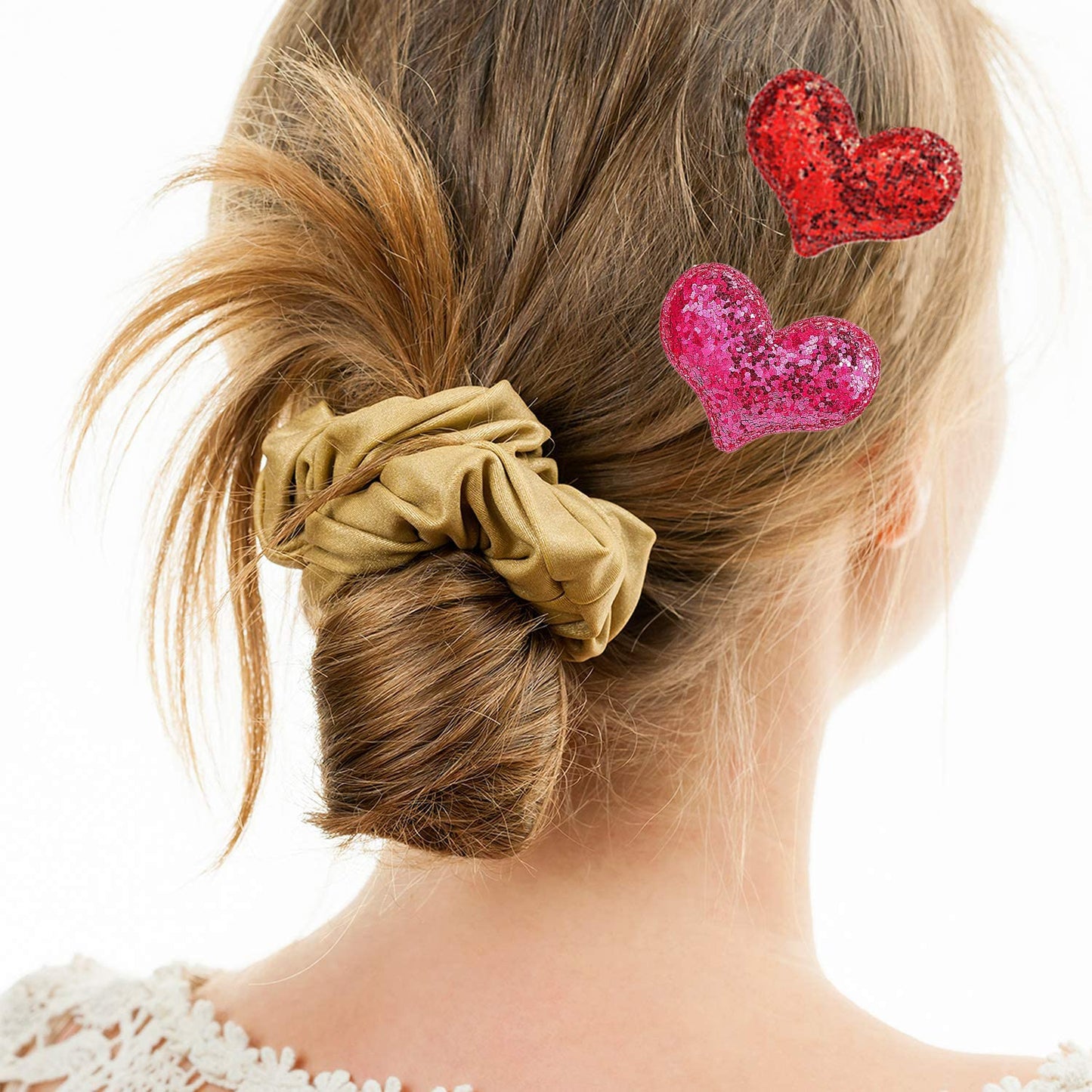 24 Pieces Valentine's Day Heart Hair Clips Heart Glitter Sequin Heart Hairpins for Girls Birthday Party Wedding Themed Party Hair Accessories Beauty & Personal Care Yssreey