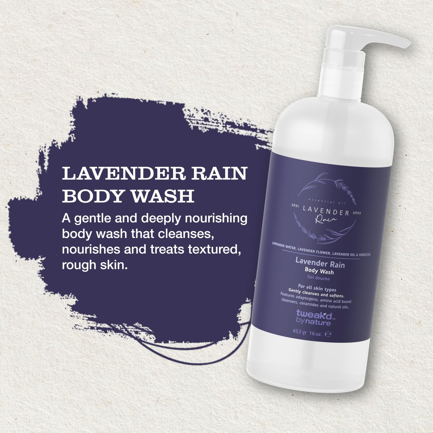 Tweak’d by Nature - Lavender Rain Body Wash, Sulfate Free, Natural, Hydrating and Moisturizing, Gentle Lavender Shower Gel and Body Wash for Women (2 Beauty & Personal Care Tweak'd by Nature