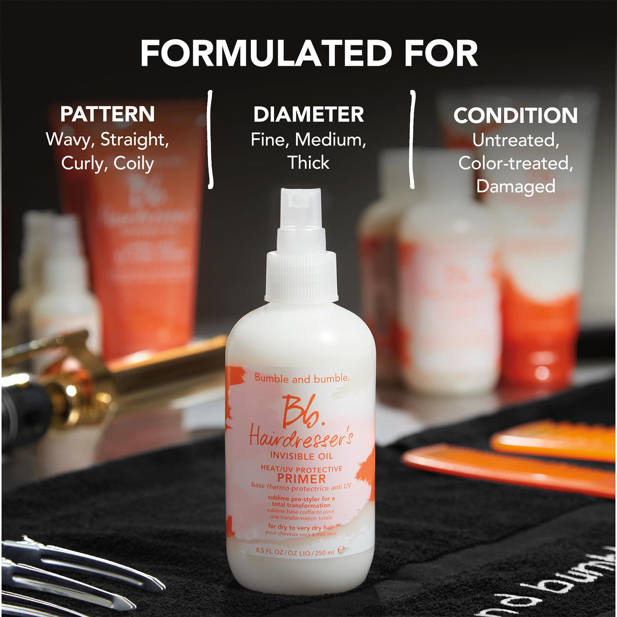 Bumble and bumble. Hairdresser's Invisible Oil Heat/UV Protection Leave-In Conditioner Hair Primer | Hydrating, Anti Frizz, Color Safe | Straight Beauty & Personal Care Bumble and bumble.