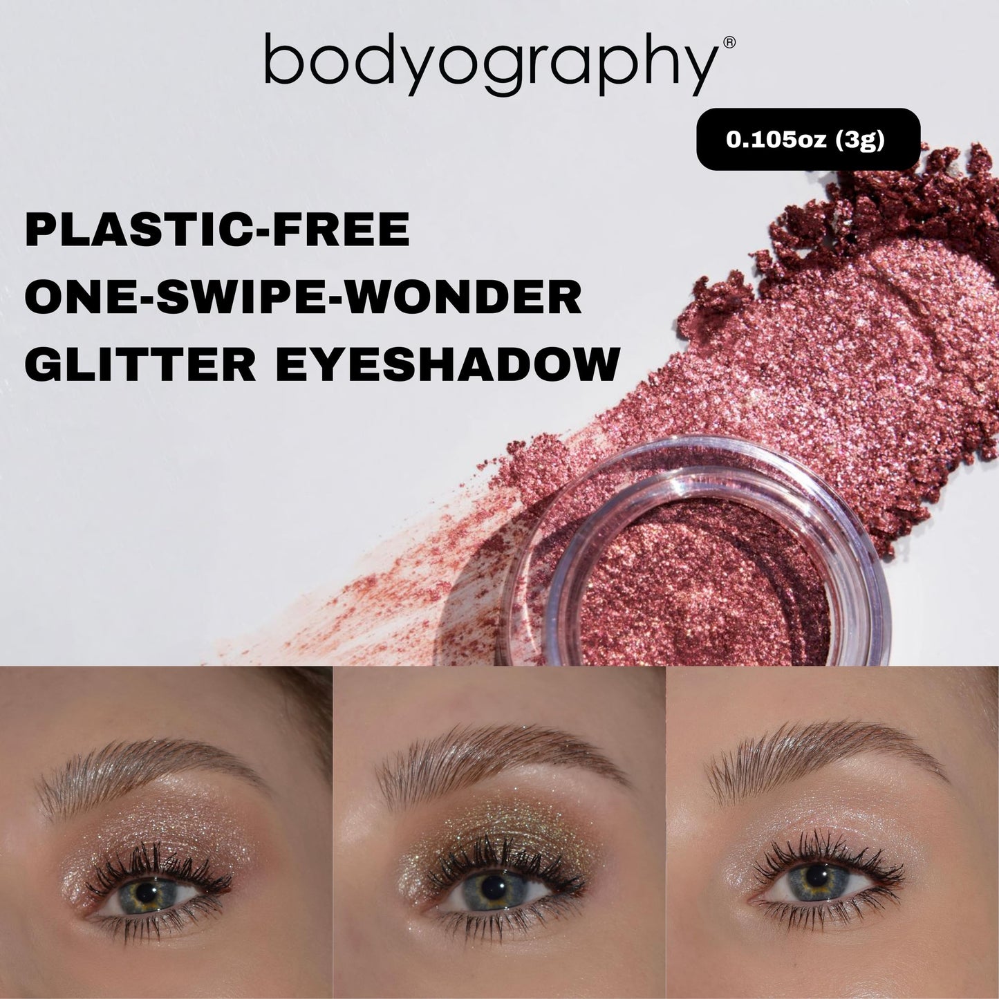 Bodyography Glitter Pigment - Stratus Champagne Pink for Women - 0.105 oz Eye Shadow Beauty & Personal Care Bodyography