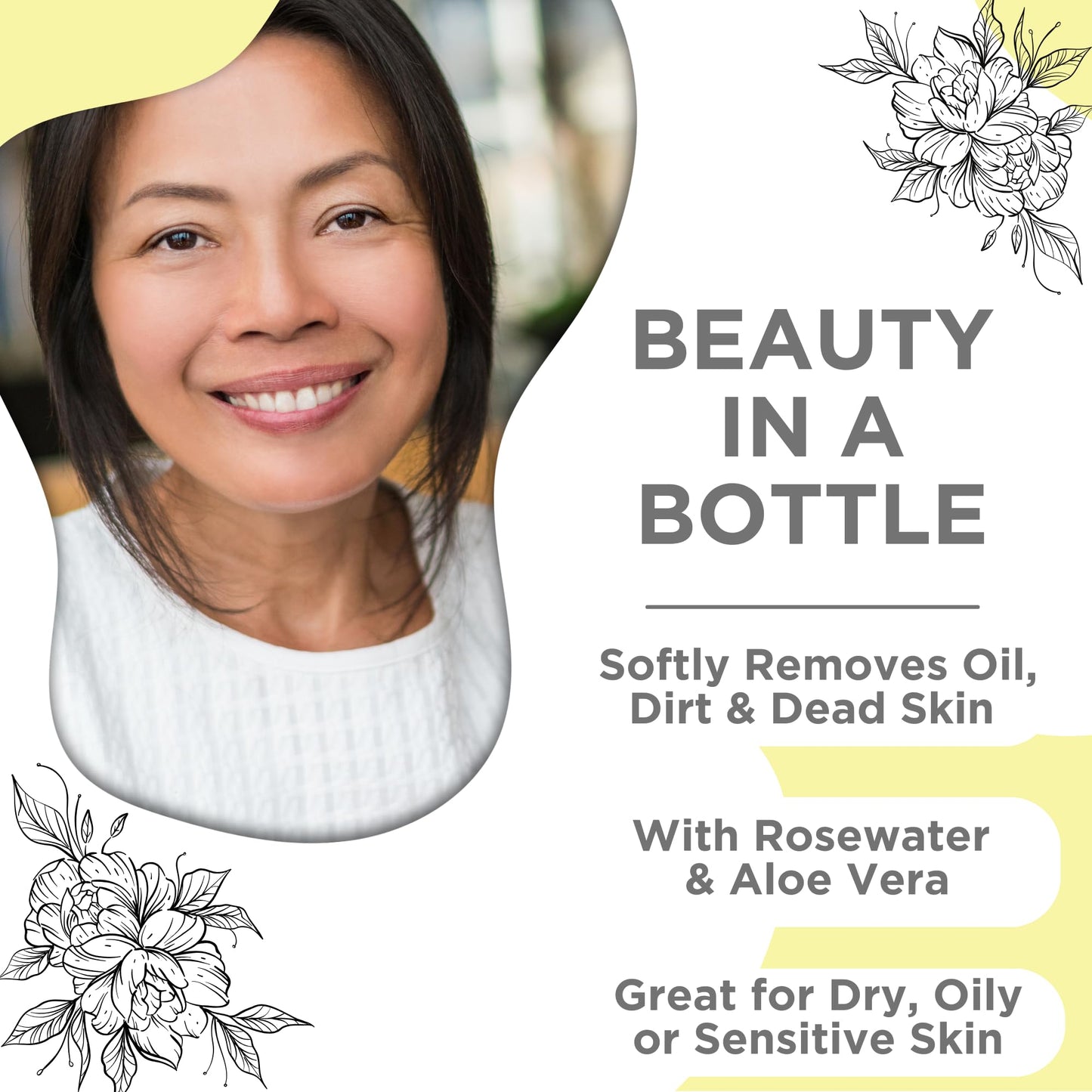Skin Nation Hydrating Gentle Rosewater Toner with Aloe Vera and Chamomile, Alcohol-Free and Paraben-Free, for Dry, Sensitive, Oily and Combination Beauty & Personal Care Skin Nation