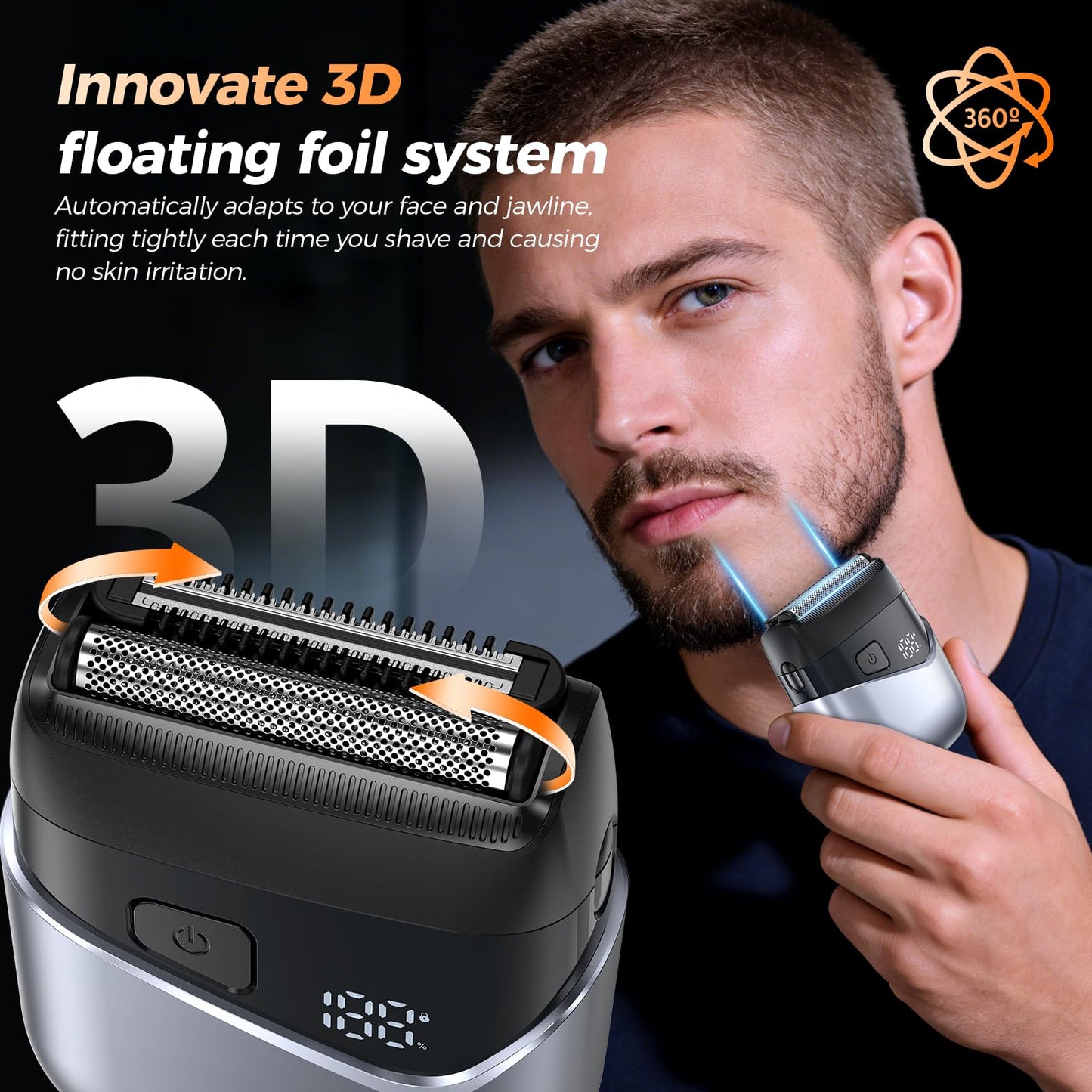 VYLTO Electric Foil Shavers for Men- New Version Mini Electric Razor with 3D Floating Heads & Precision Blades, Portable Cordless Electric Shaver IPX7 Beauty and Personal Care Vylto