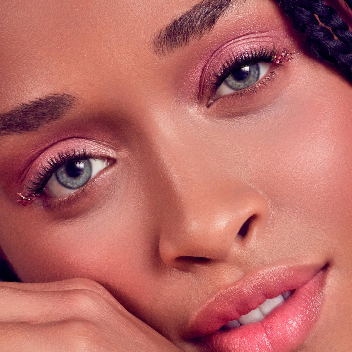 WICKED X imPRESS Press On Self Adhesive Eyelashes, ‘Welcome to OZ’, 8mm-10mm Natural Volume Press On Lashes, Pink Glitter, No Glue Needed, 12 Lash