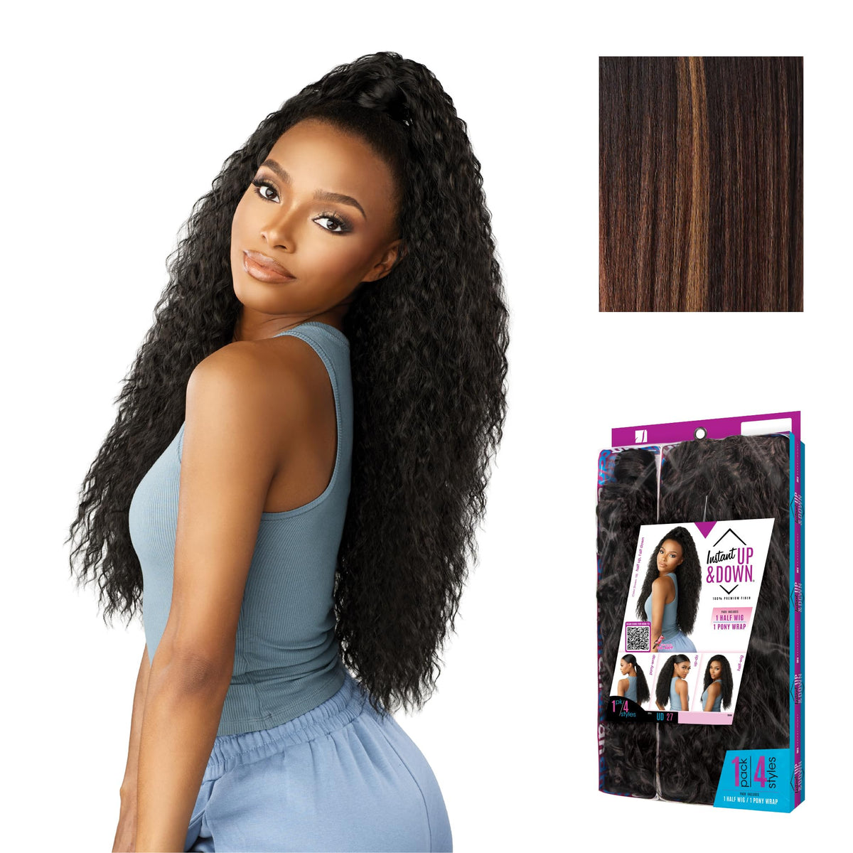 Sensationnel Instant Updown Halfwig Pony-Iud 27, BALAYAGECHOCOLATE