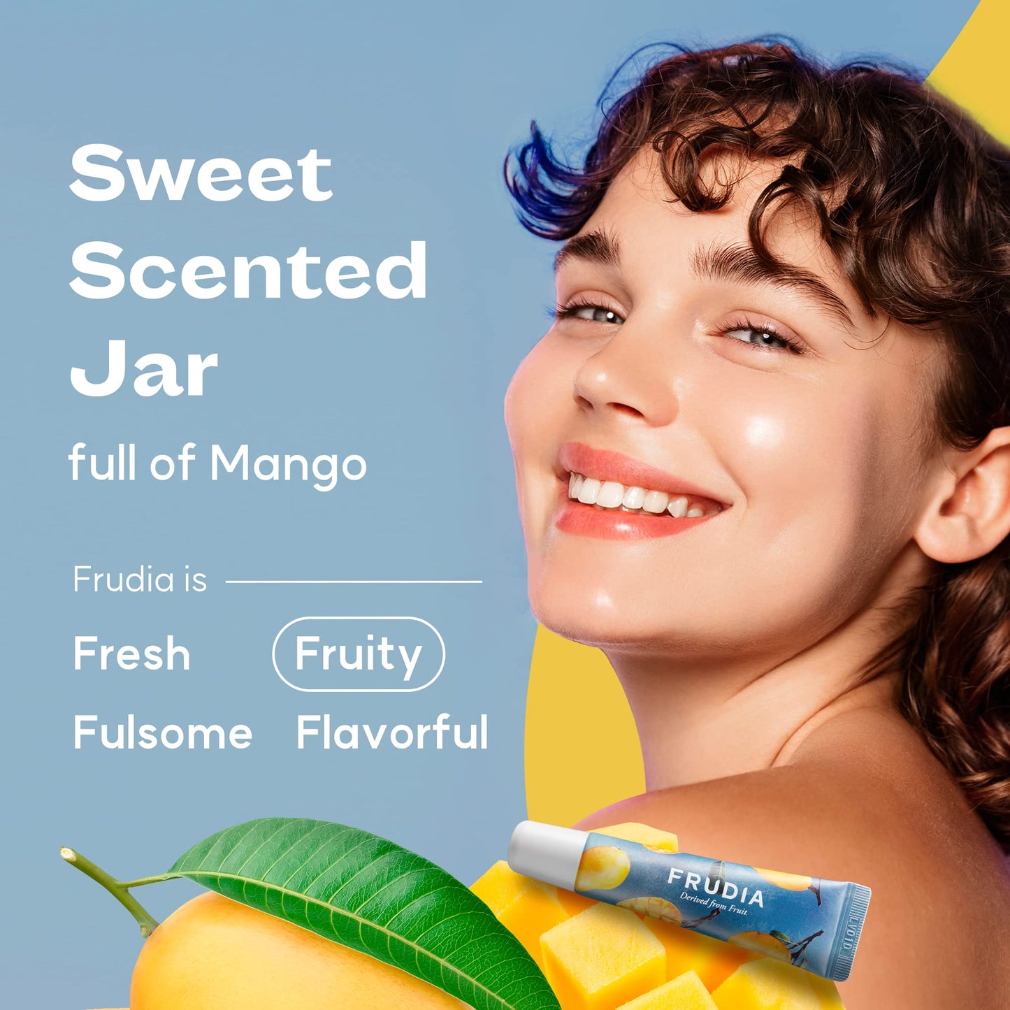 FRUDIA Mango Honey Lip Mask for Dry Cracked Lips - Tinted Moisturizing Balm for Women, Overnight Lip Plumper & Hydrating Treatment, 0.33Oz Korean Beauty and Personal Care FRUDIA