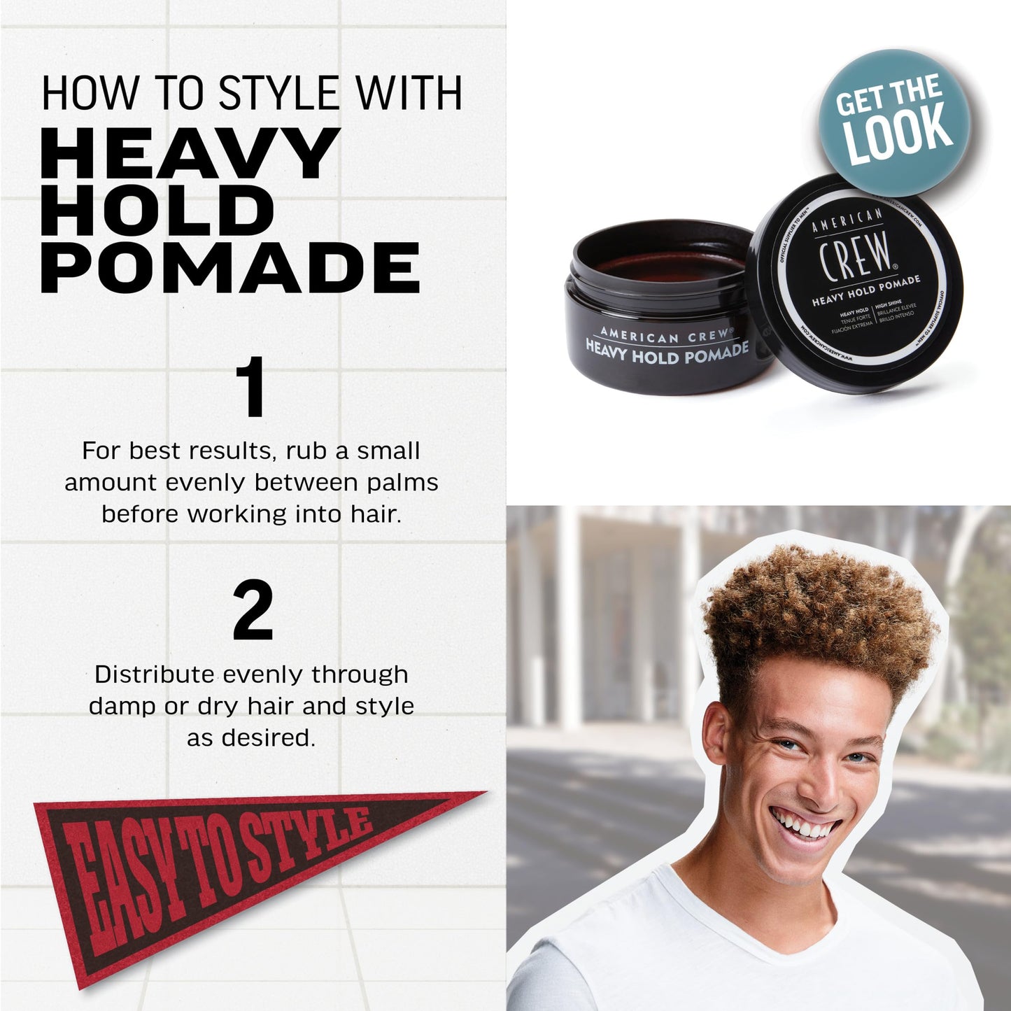 American Crew Men's Hair Pomade, Like Styling Gel with Heavy Hold & High Shine, Stocking Stuffer for Him,3 oz Beauty & Personal Care AMERICAN CREW